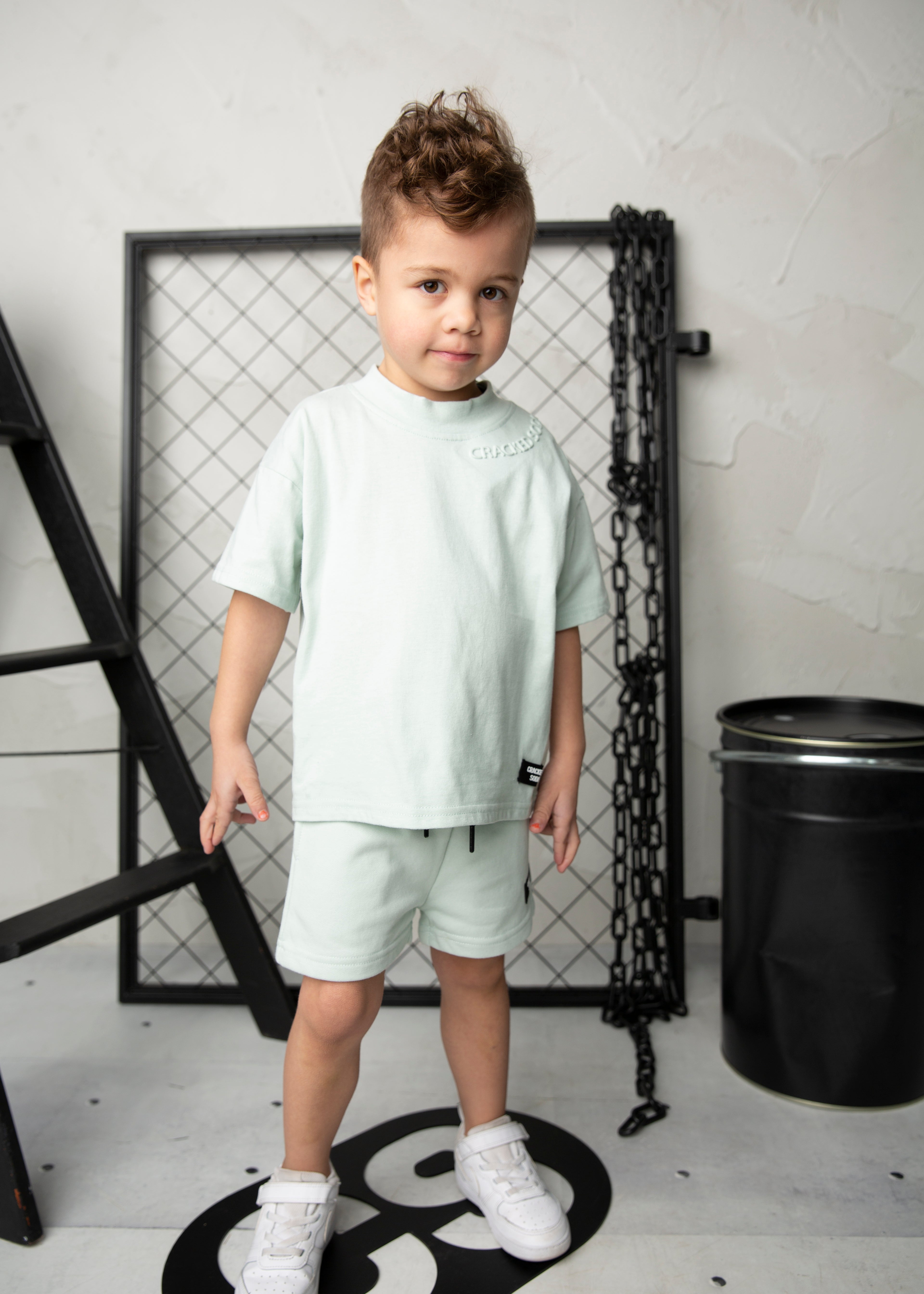 Huck Detailed Tee - Pale Aqua-Clothing-Cracked Soda