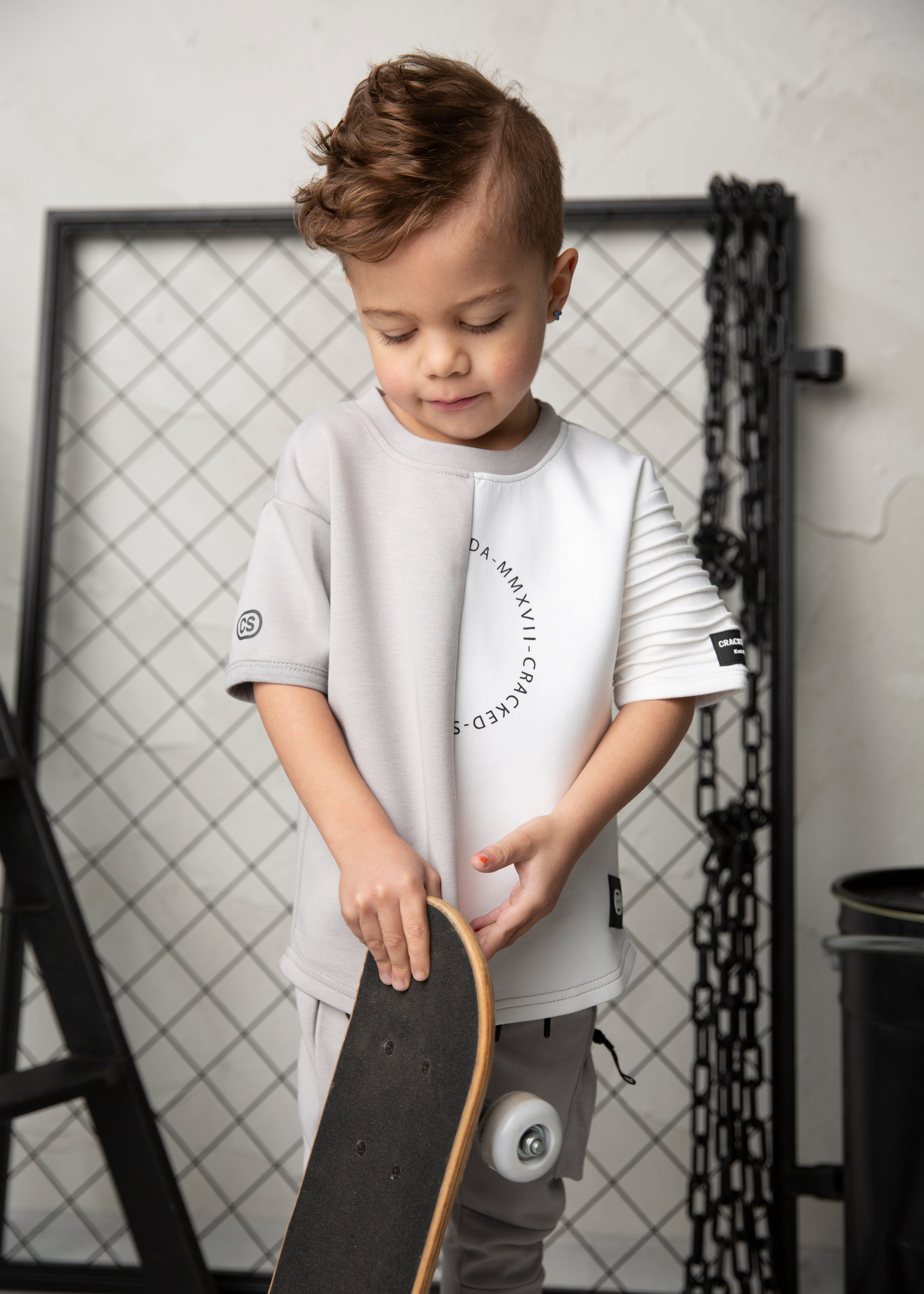 River Detail Sleeve Tee - Cloud/White-Clothing-Cracked Soda