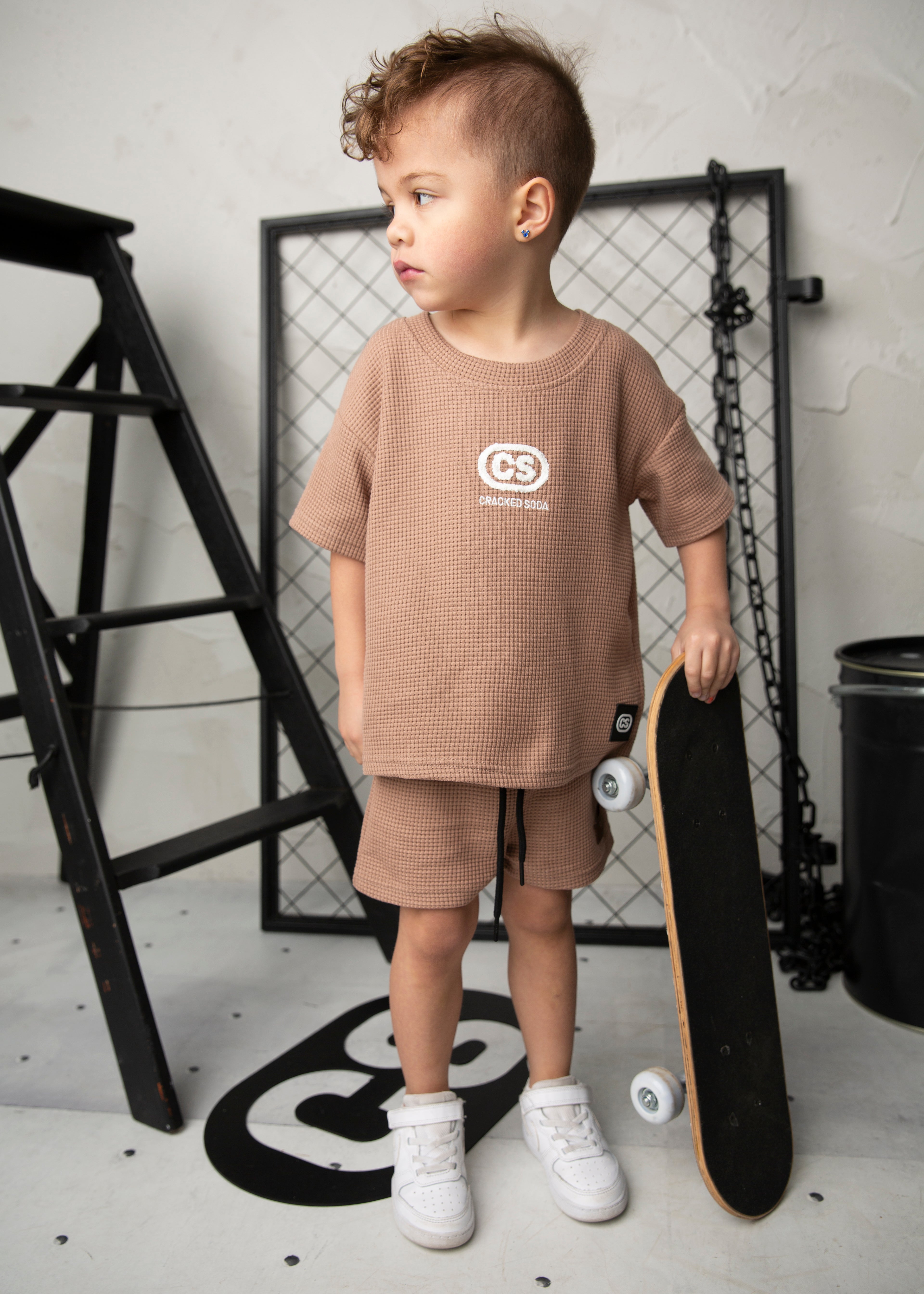 Dash Waffle Tee - Mocha-Clothing-Cracked Soda