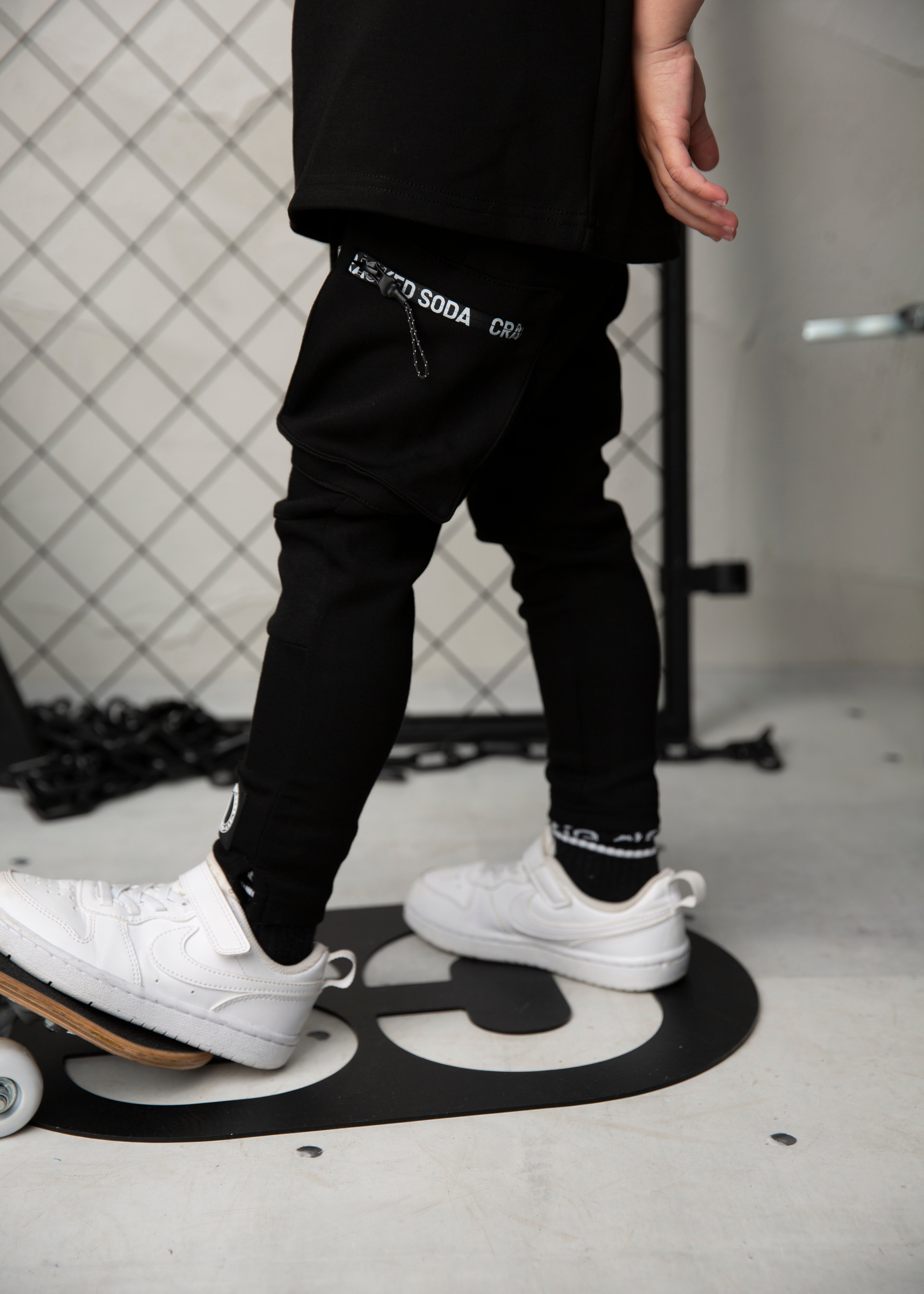 River Pocket Trackpants - Black-Clothing-Cracked Soda