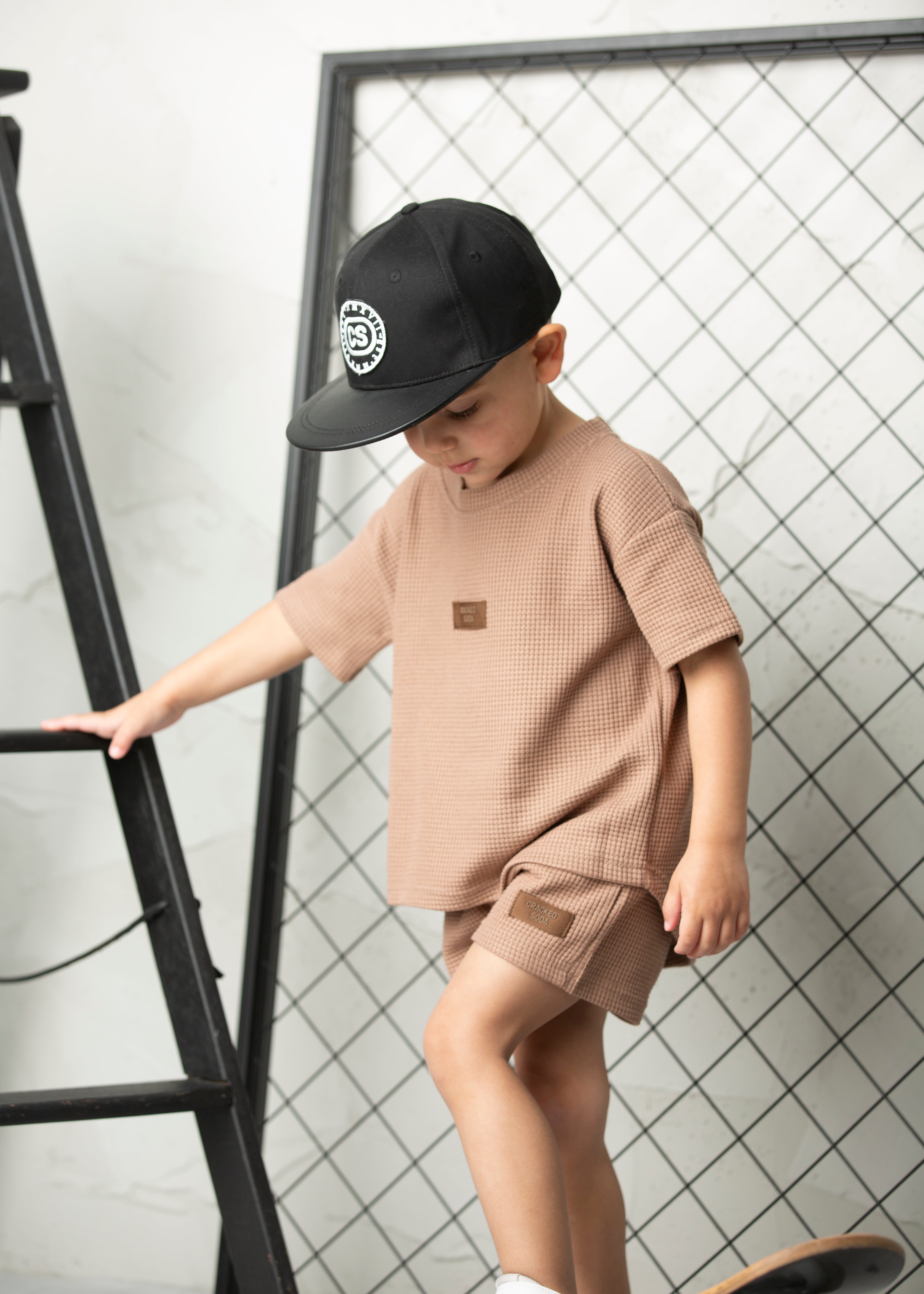 Dash Waffle Shorts - Mocha-Clothing-Cracked Soda