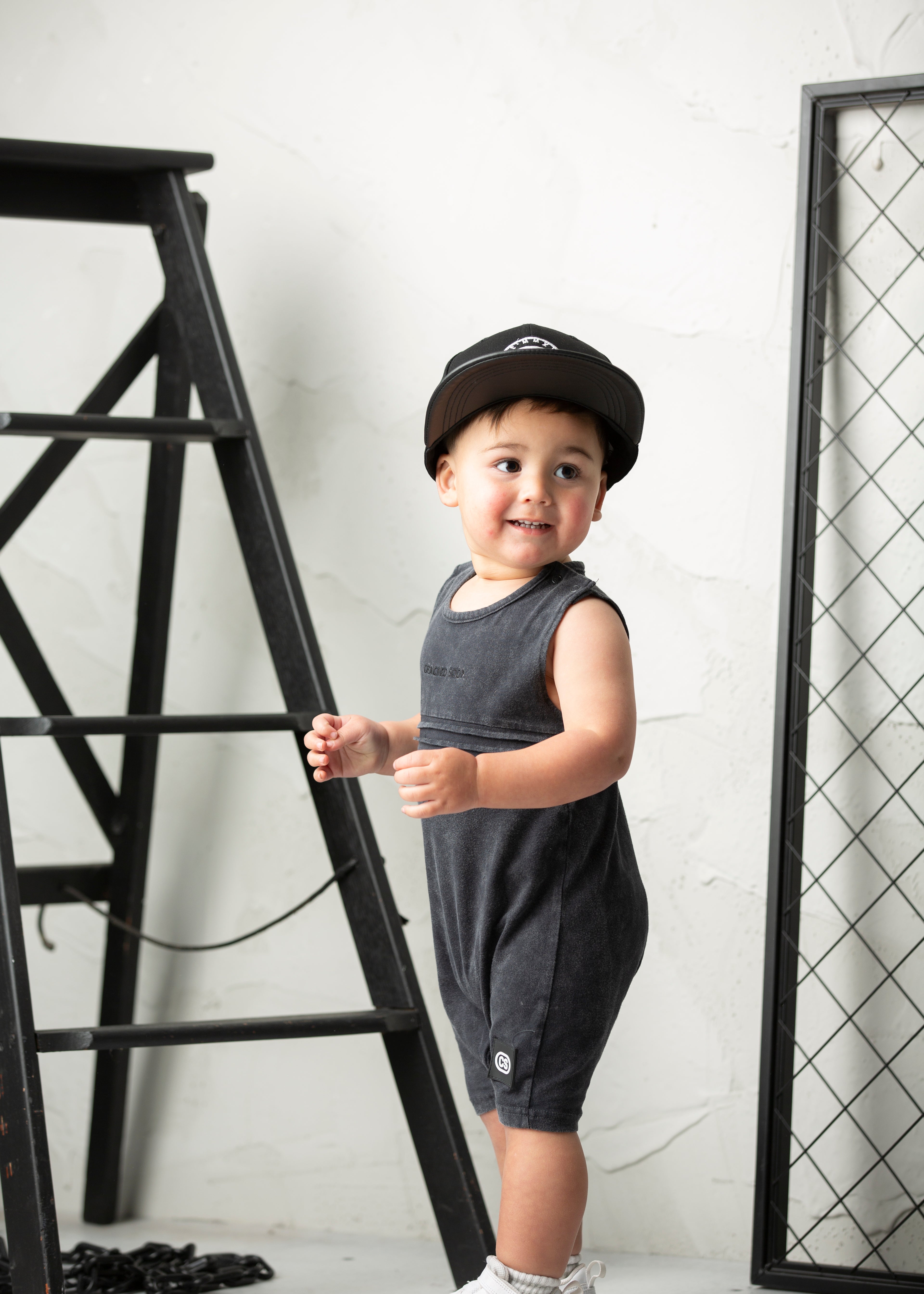 Mateo Detailed Romper - Washed Ash-Clothing-Cracked Soda