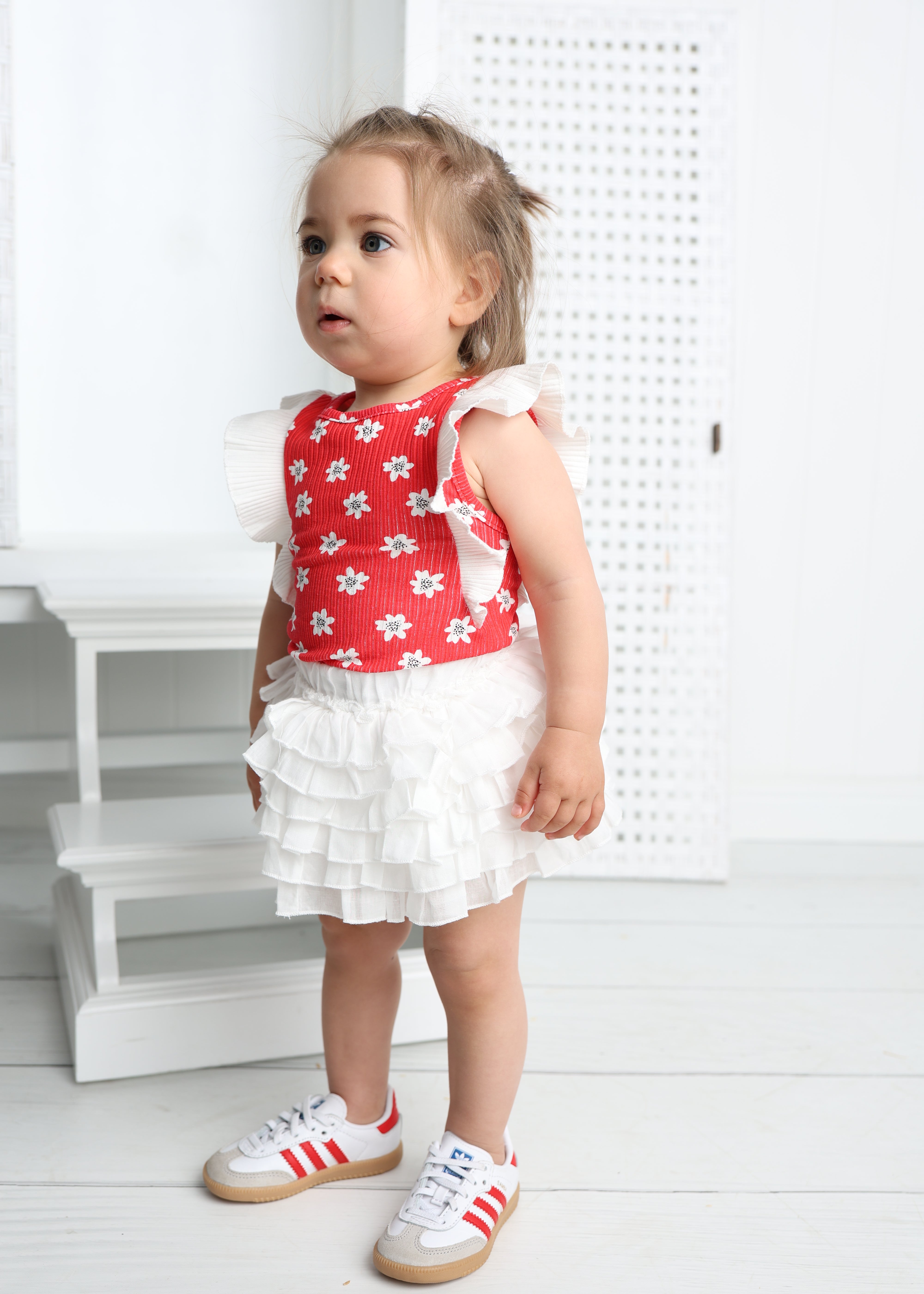 Clover Detailed Layered Skirt - White-Clothing-Cracked Soda