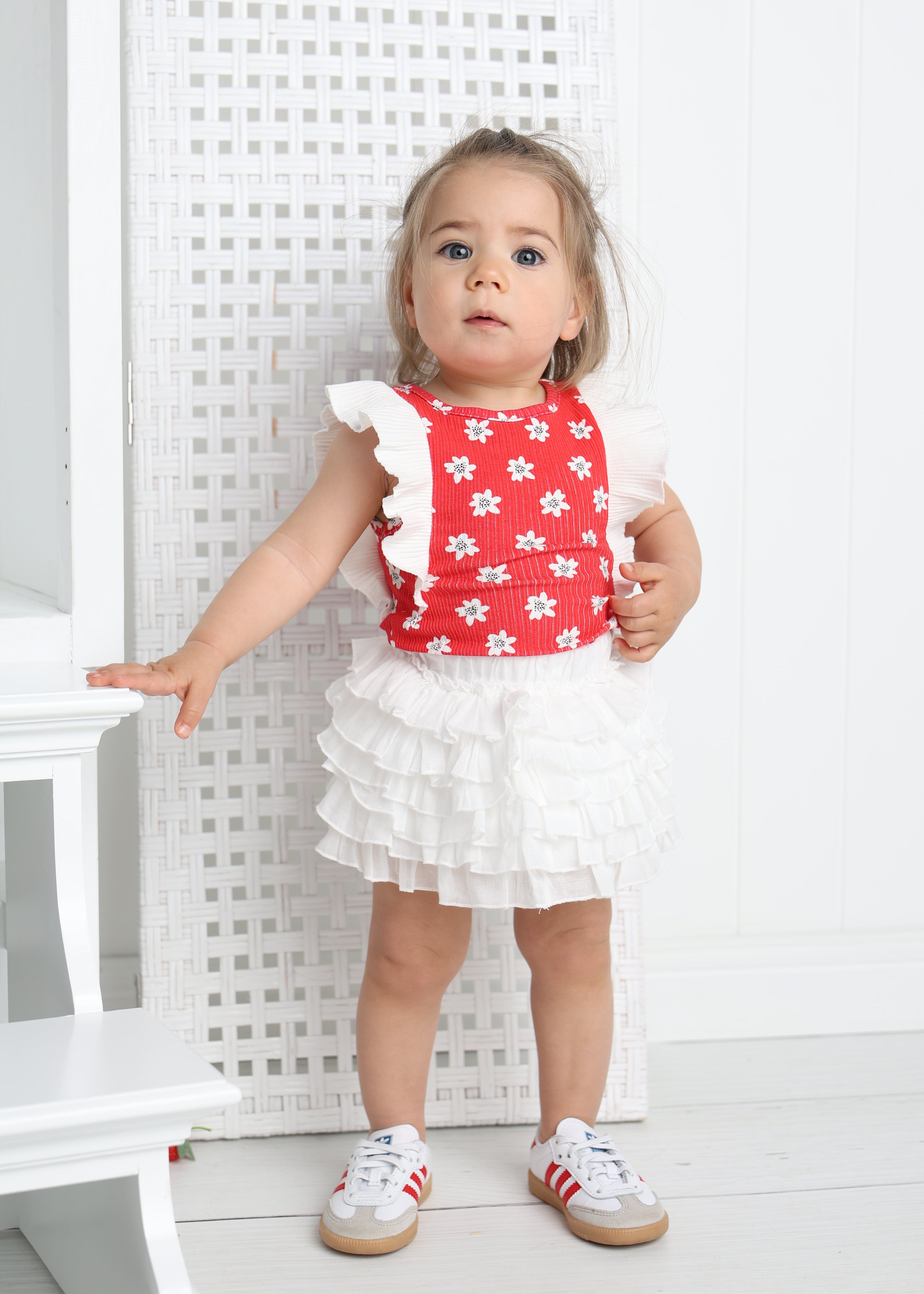 Clover Detailed Layered Skirt - White-Clothing-Cracked Soda