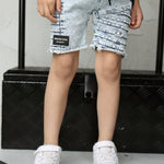 Rhodes Detailed Denim Shorts - Blue-Clothing-Cracked Soda