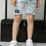 Rhodes Detailed Denim Shorts - Blue-Clothing-Cracked Soda