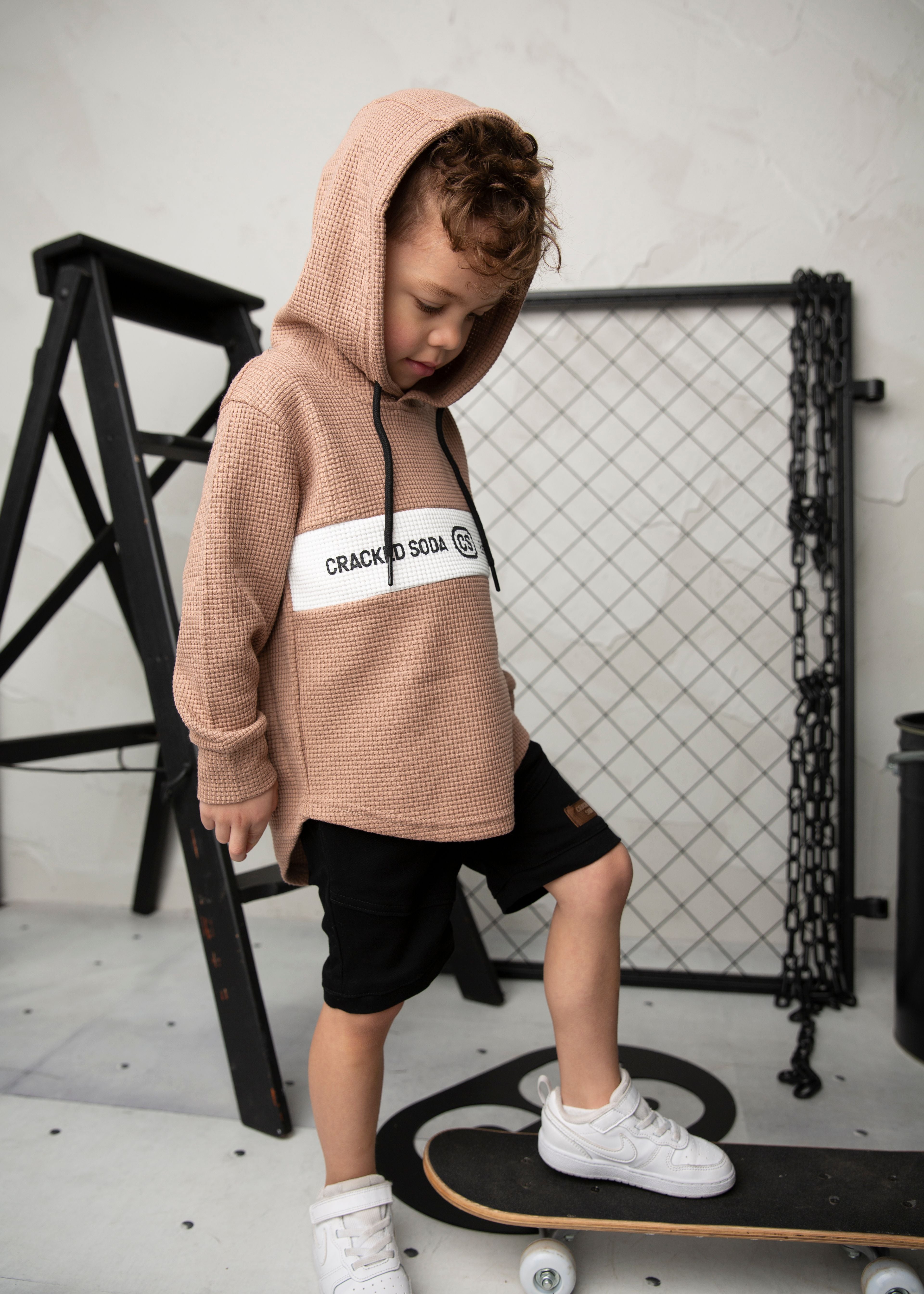 Dash Waffle Hoodie - Mocha-Clothing-Cracked Soda
