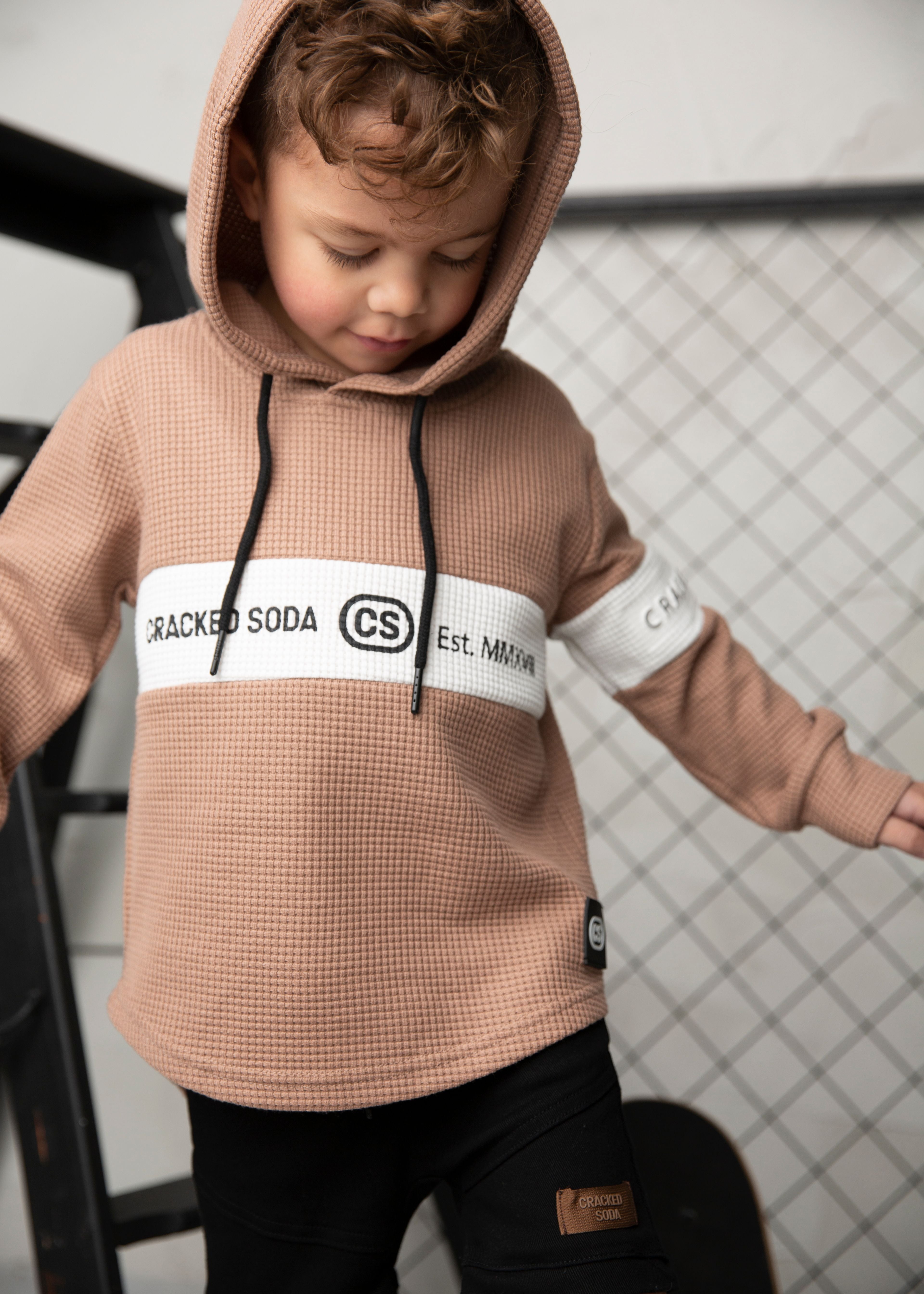 Dash Waffle Hoodie - Mocha-Clothing-Cracked Soda