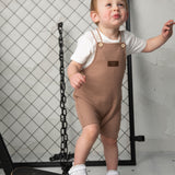 Dash Waffle Overall Set - Mocha-Clothing-Cracked Soda