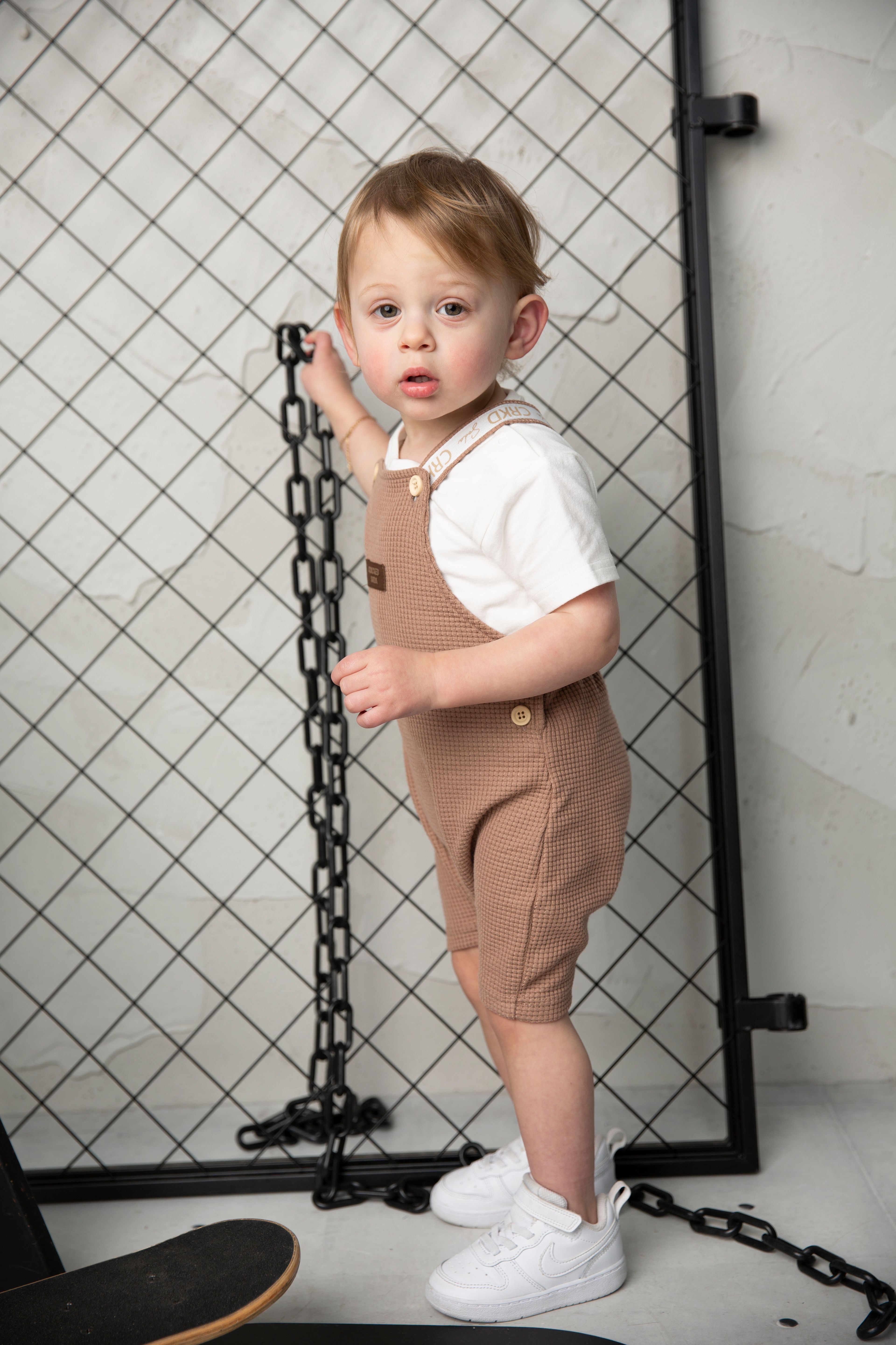Dash Waffle Overall Set - Mocha-Clothing-Cracked Soda