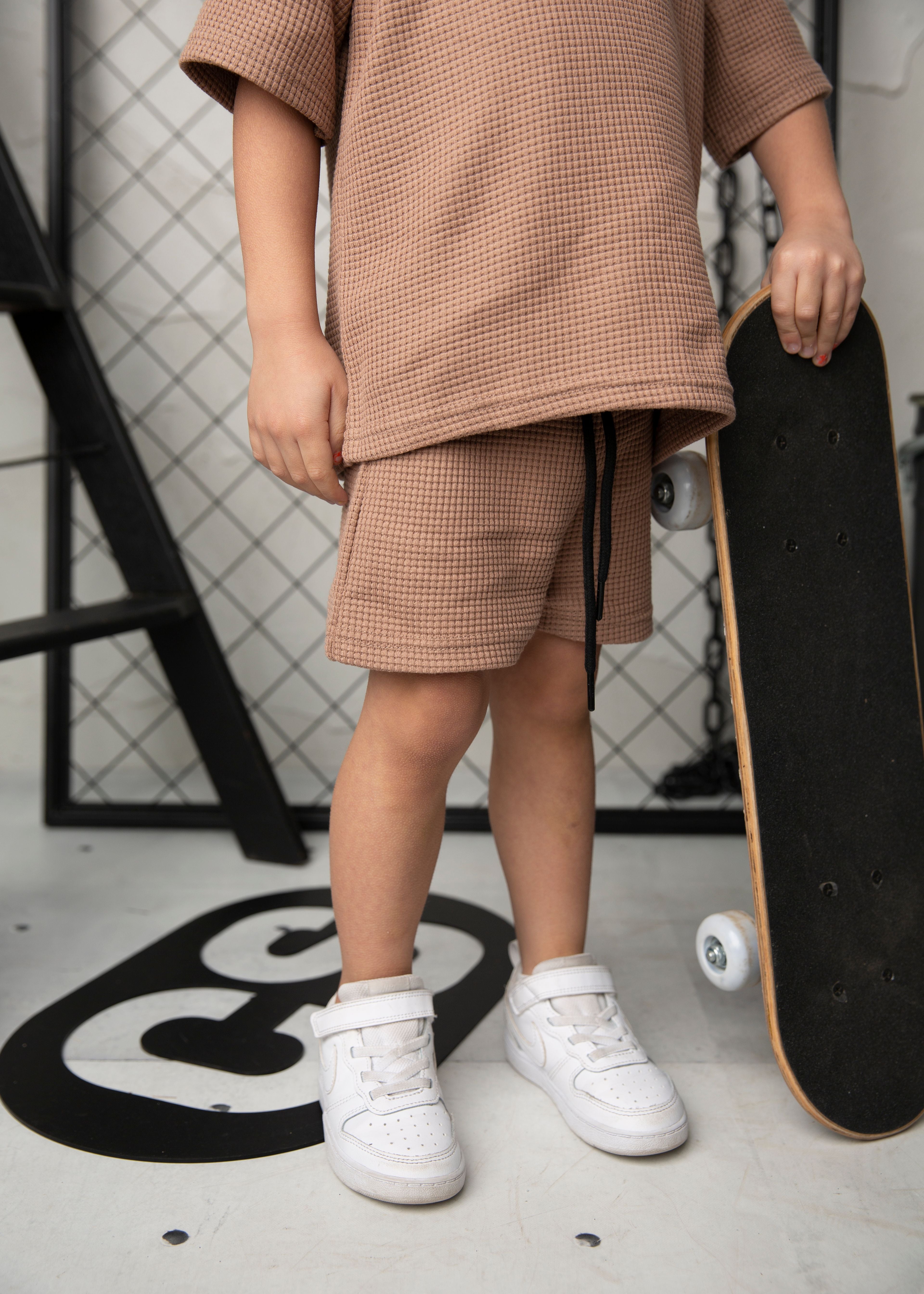 Dash Waffle Shorts - Mocha-Clothing-Cracked Soda