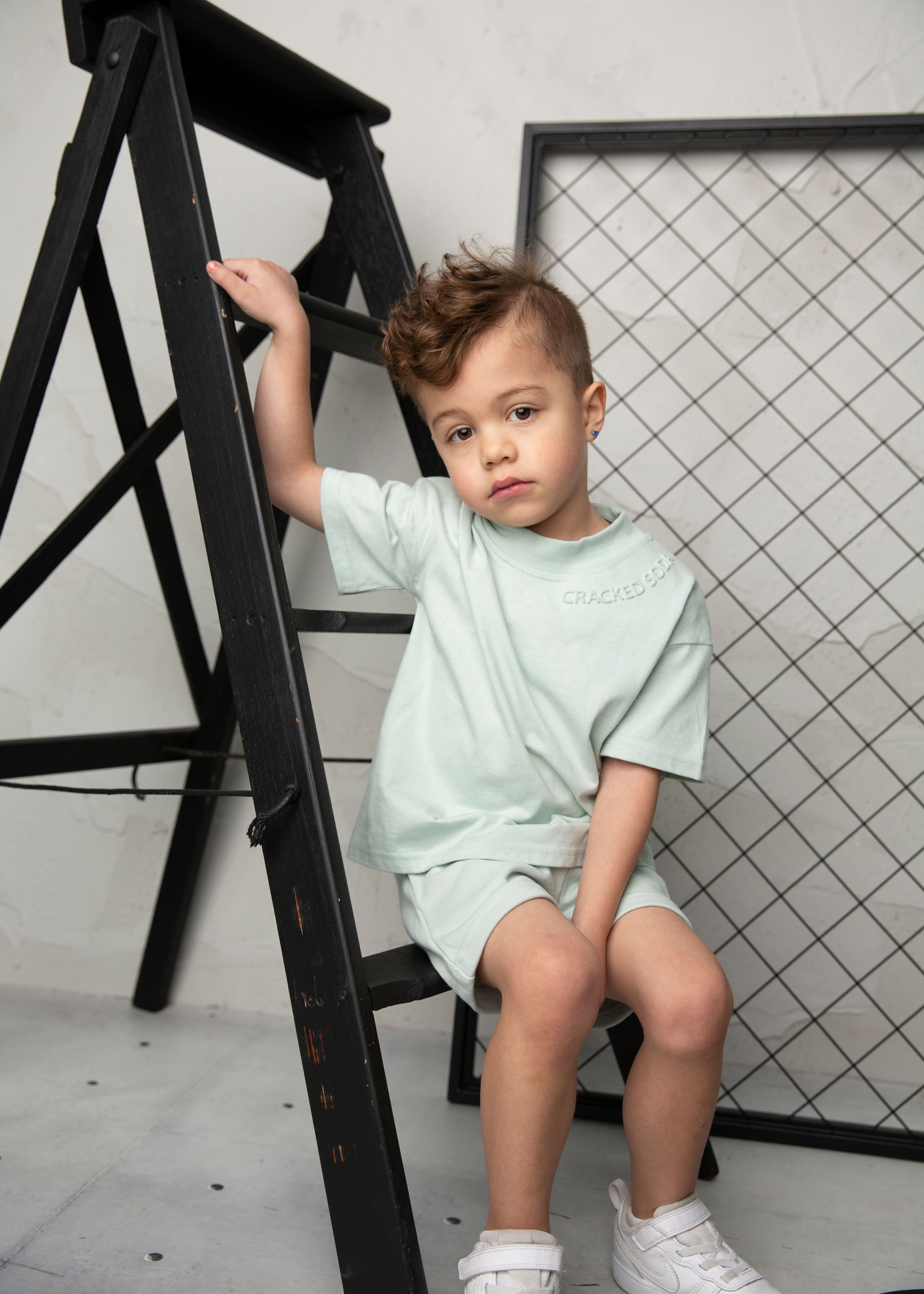 Huck Detailed Tee - Pale Aqua-Clothing-Cracked Soda