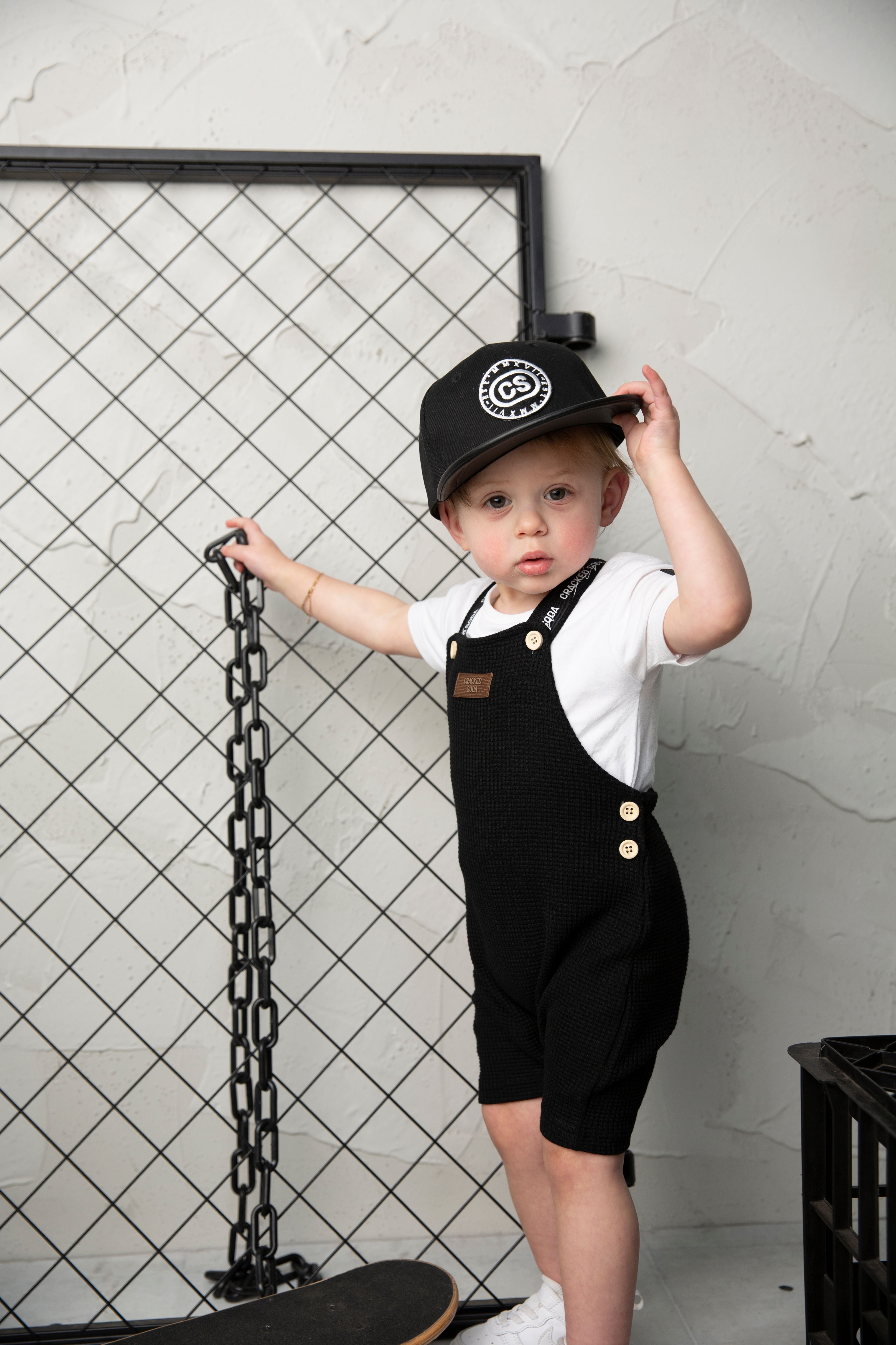 Luca Waffle Overal Set - Black-Clothing-Cracked Soda