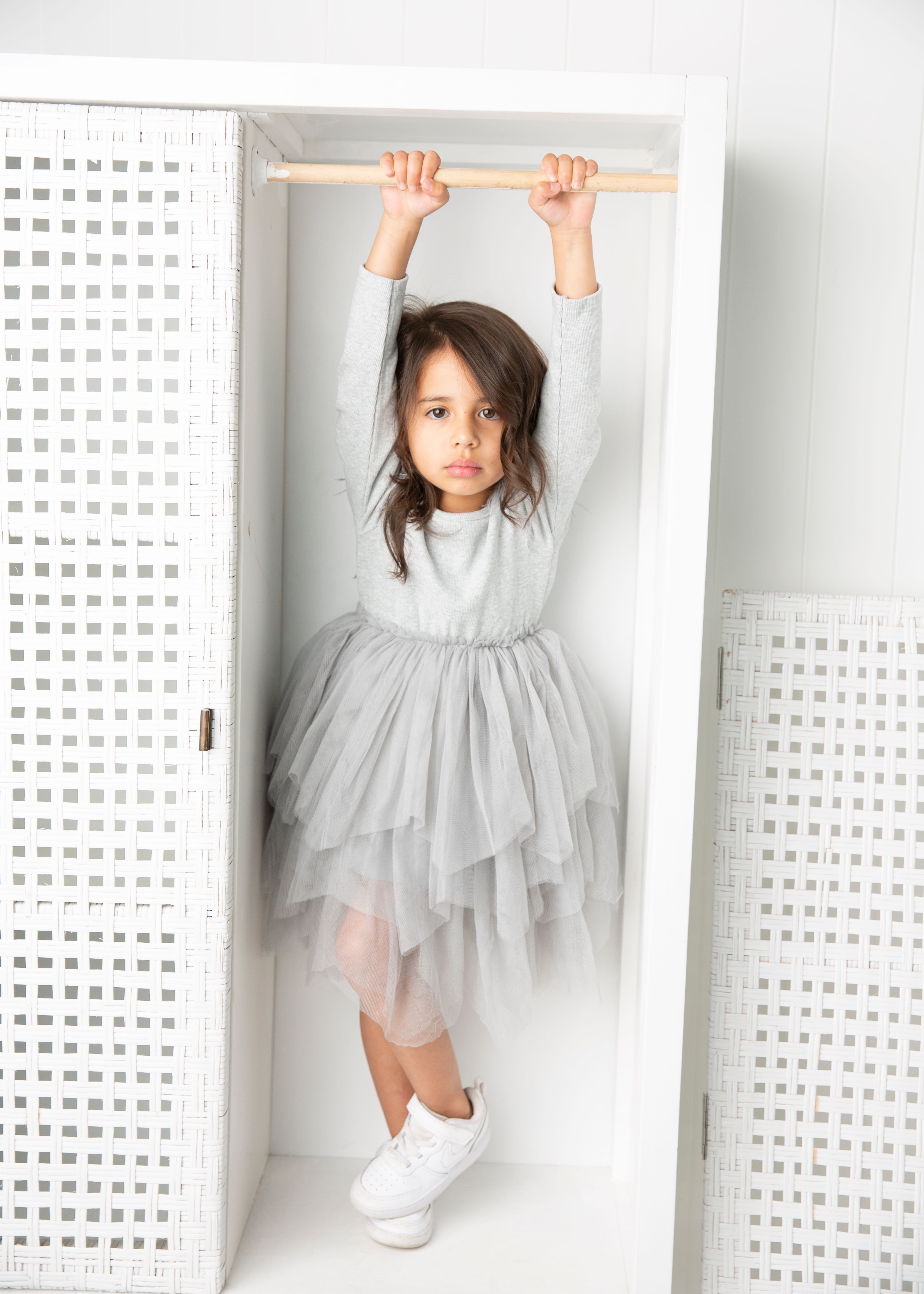 Winter Ribbed Feather Fleece Tutu - Grey-Clothing-Cracked Soda