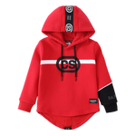 Sammy Detailed Strip Hoodie - Red-Clothing-Cracked Soda