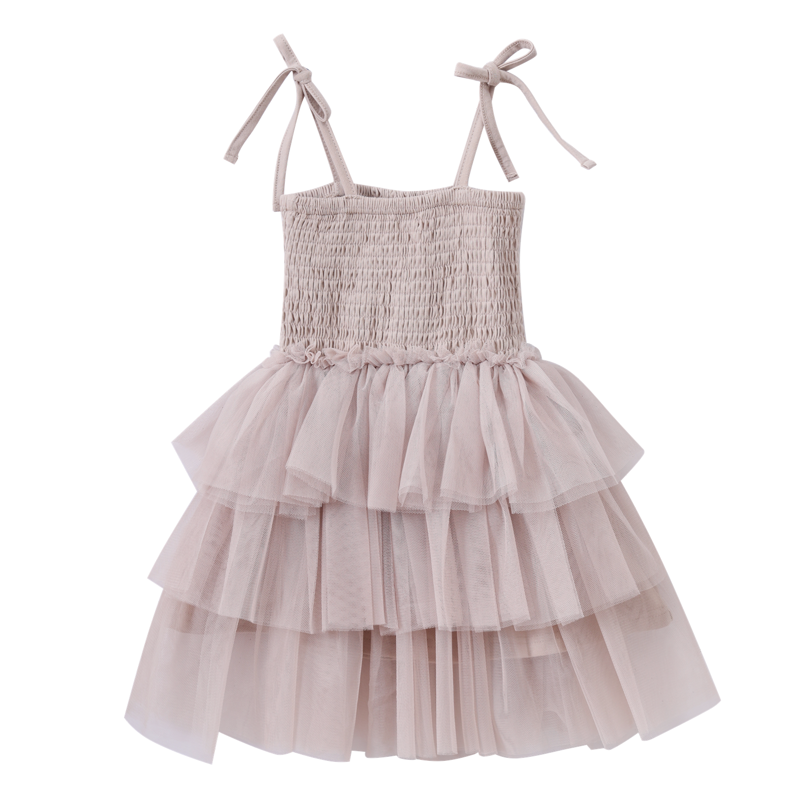 Harper Ruched Layered Tutu Sand-Clothing-Cracked Soda