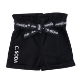 Zara Denim Detail Shorts - Black-Clothing-Cracked Soda