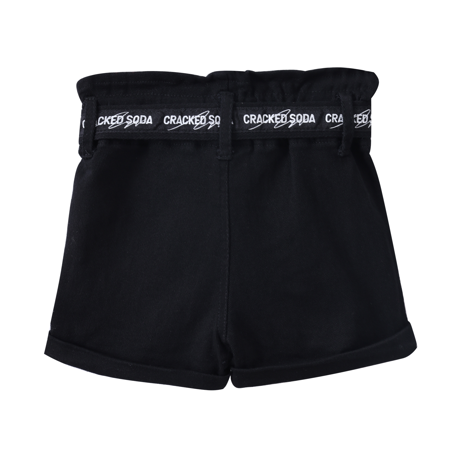 Zara Denim Detail Shorts - Black-Clothing-Cracked Soda