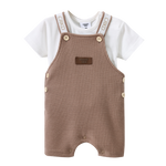 Dash Waffle Overall Set - Mocha-Clothing-Cracked Soda
