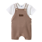 Dash Waffle Overall Set - Mocha-Clothing-Cracked Soda