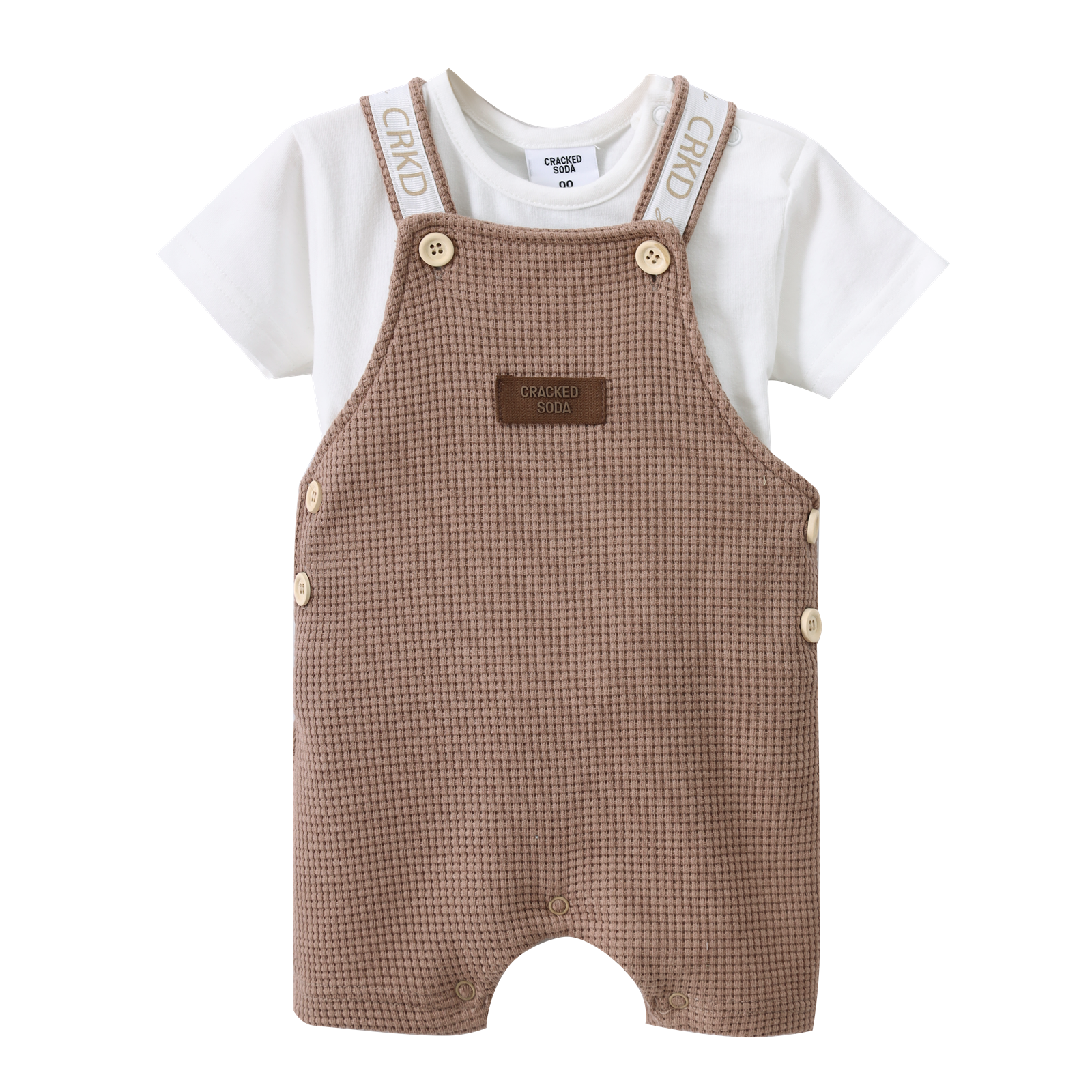 Dash Waffle Overall Set - Mocha-Clothing-Cracked Soda