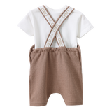 Dash Waffle Overall Set - Mocha-Clothing-Cracked Soda