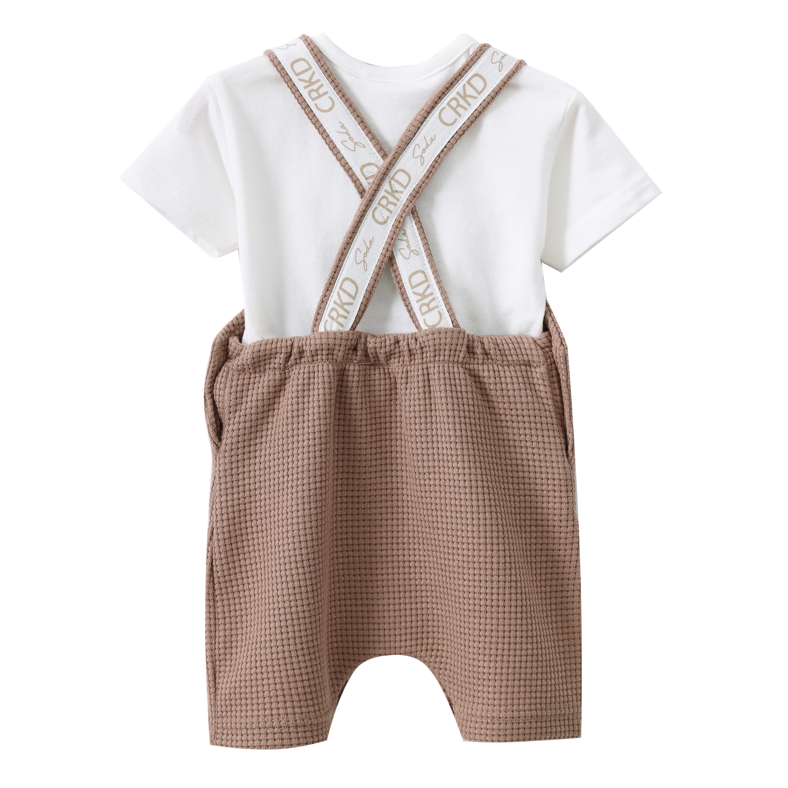 Dash Waffle Overall Set - Mocha-Clothing-Cracked Soda
