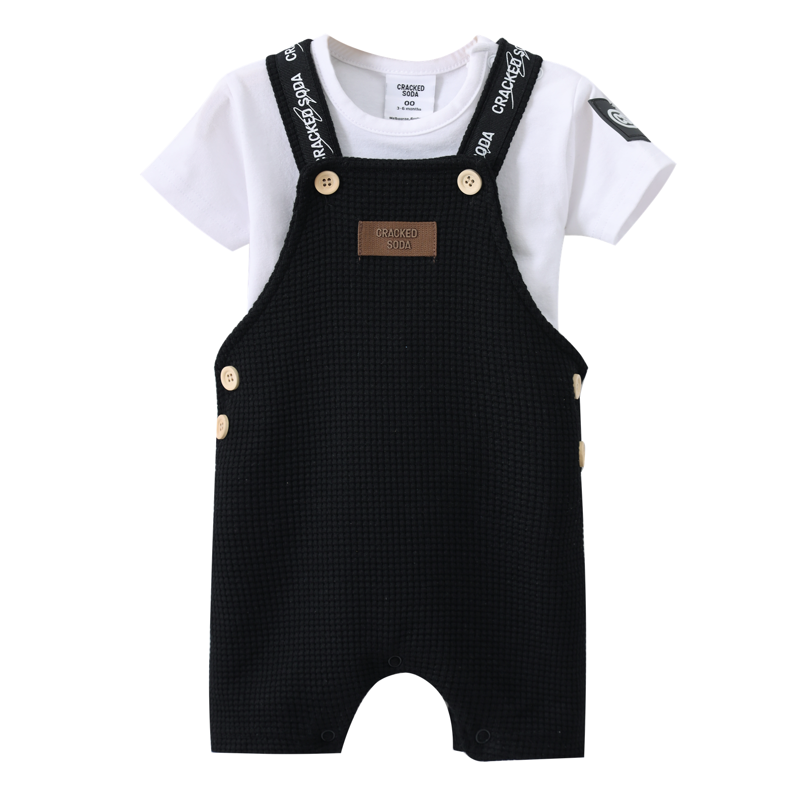 Luca Waffle Overal Set - Black-Clothing-Cracked Soda