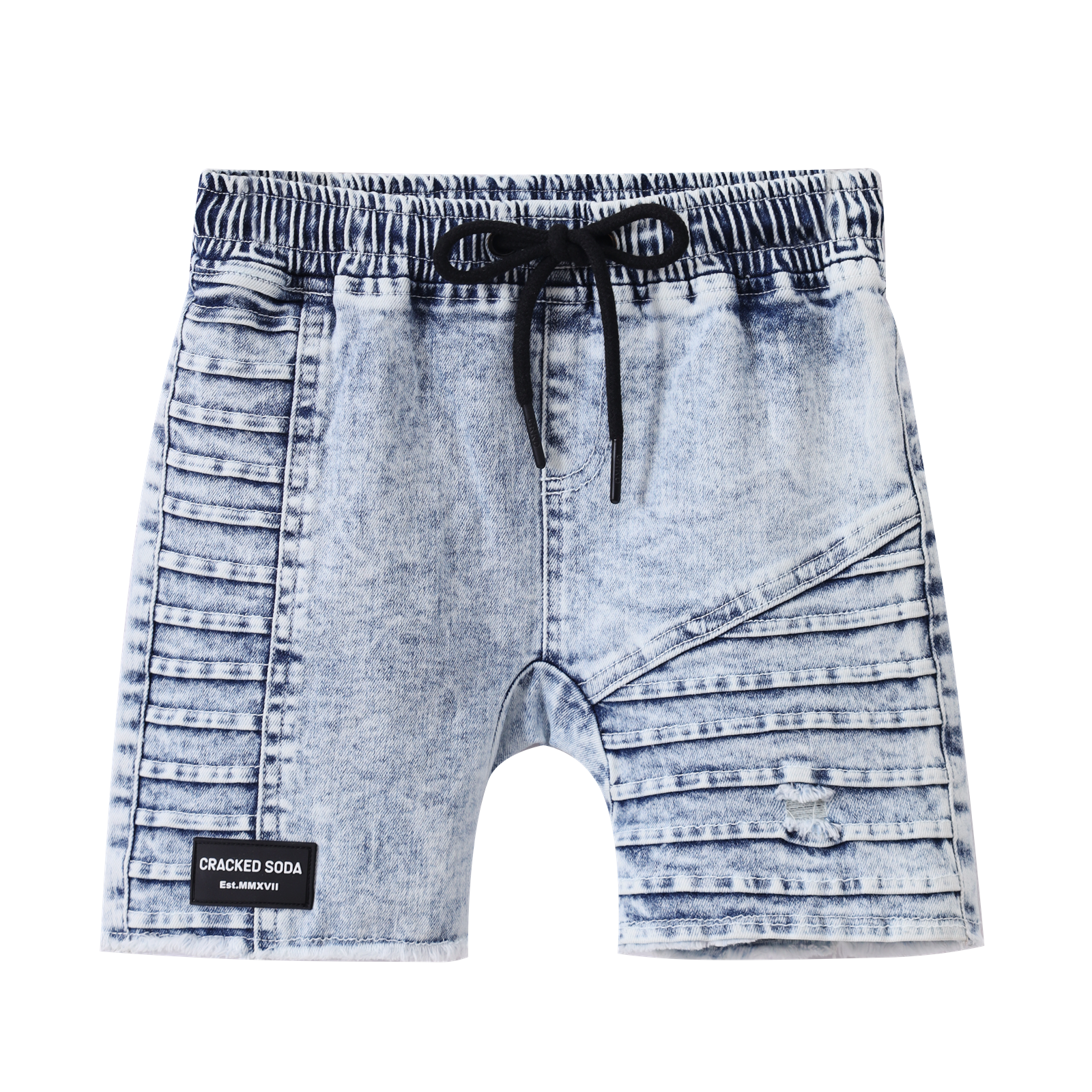 Rhodes Detailed Denim Shorts - Blue-Clothing-Cracked Soda