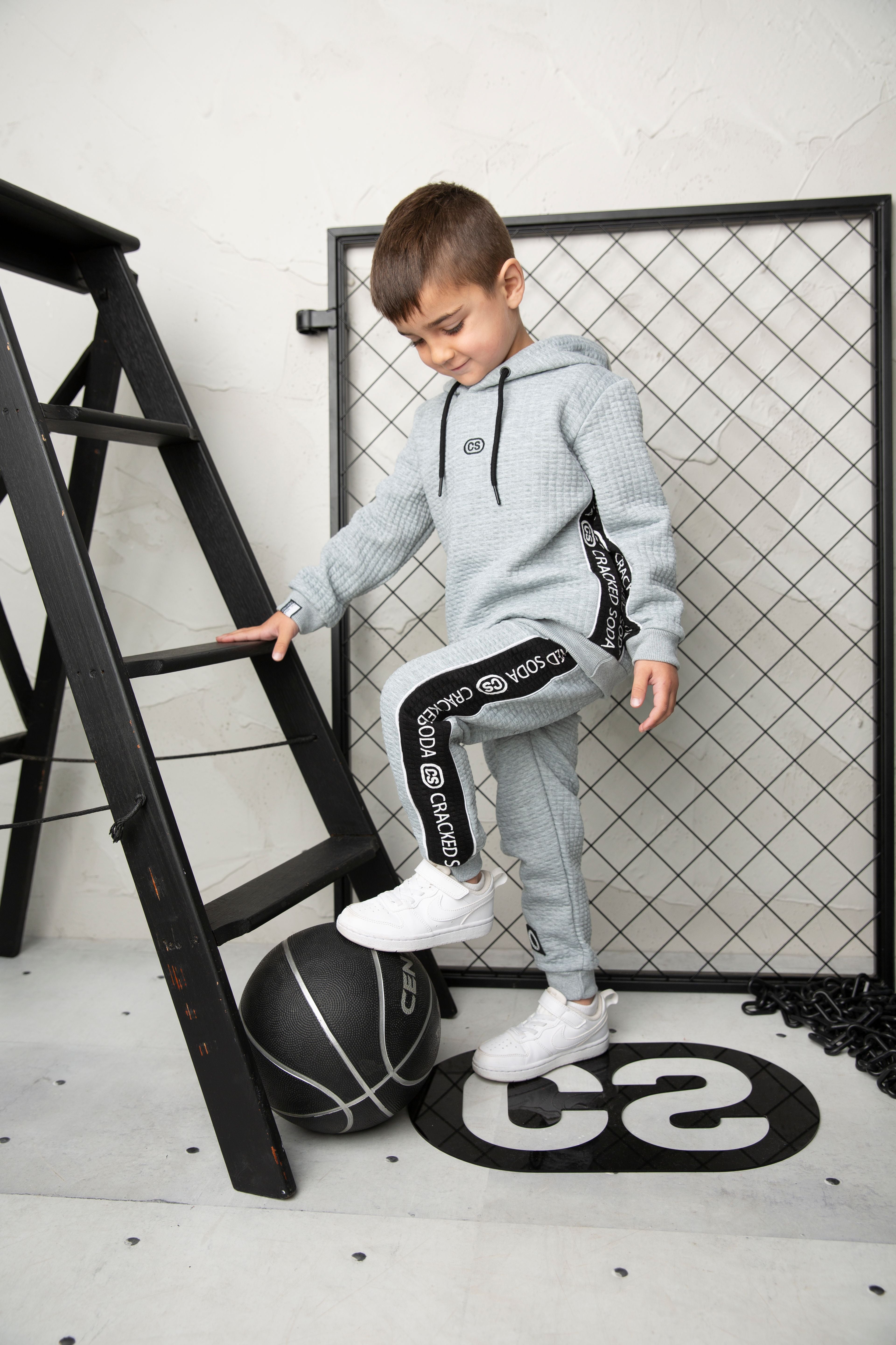 Ashton Textured Hoodie - Grey-Clothing-Cracked Soda