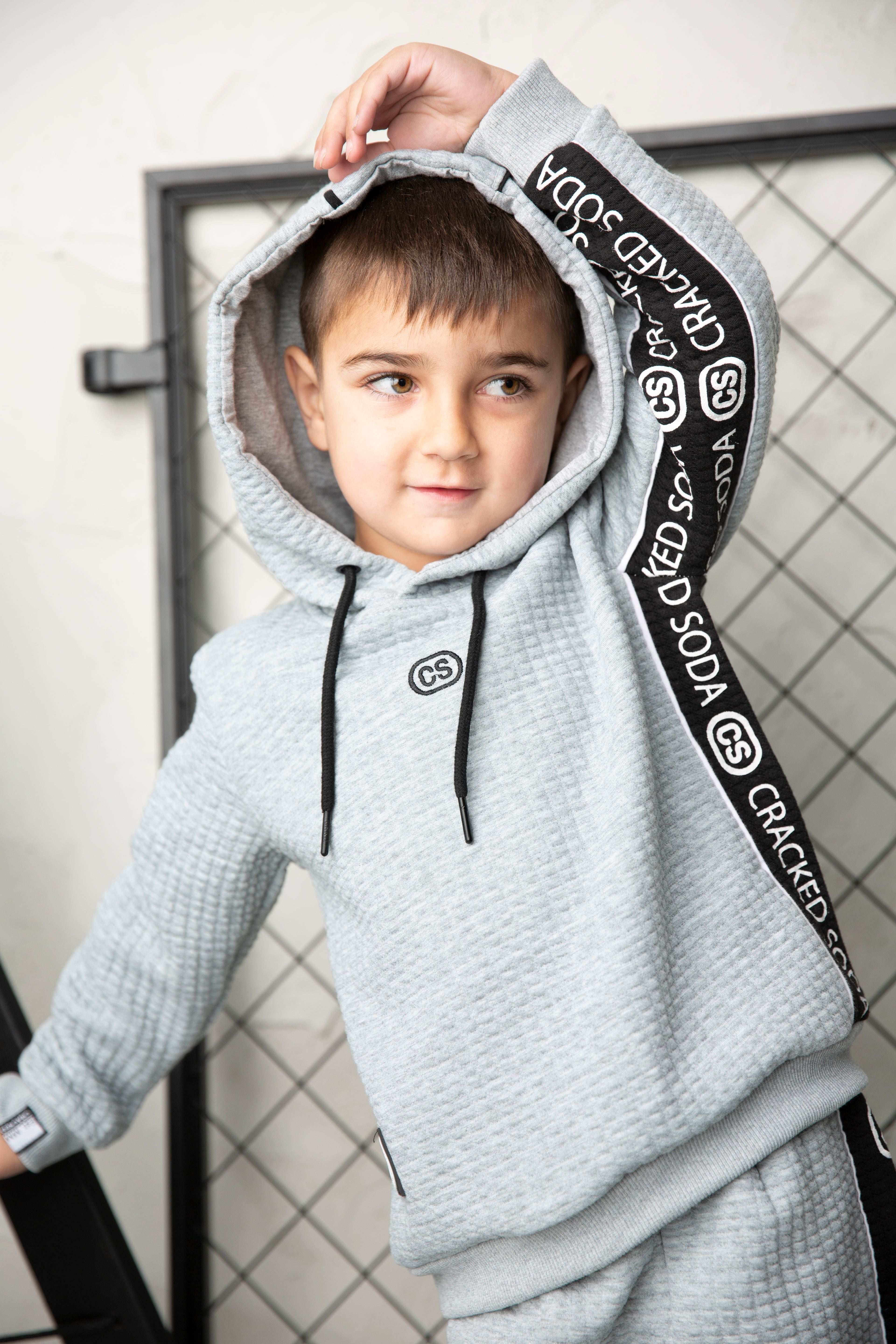 Ashton Textured Hoodie - Grey-Clothing-Cracked Soda