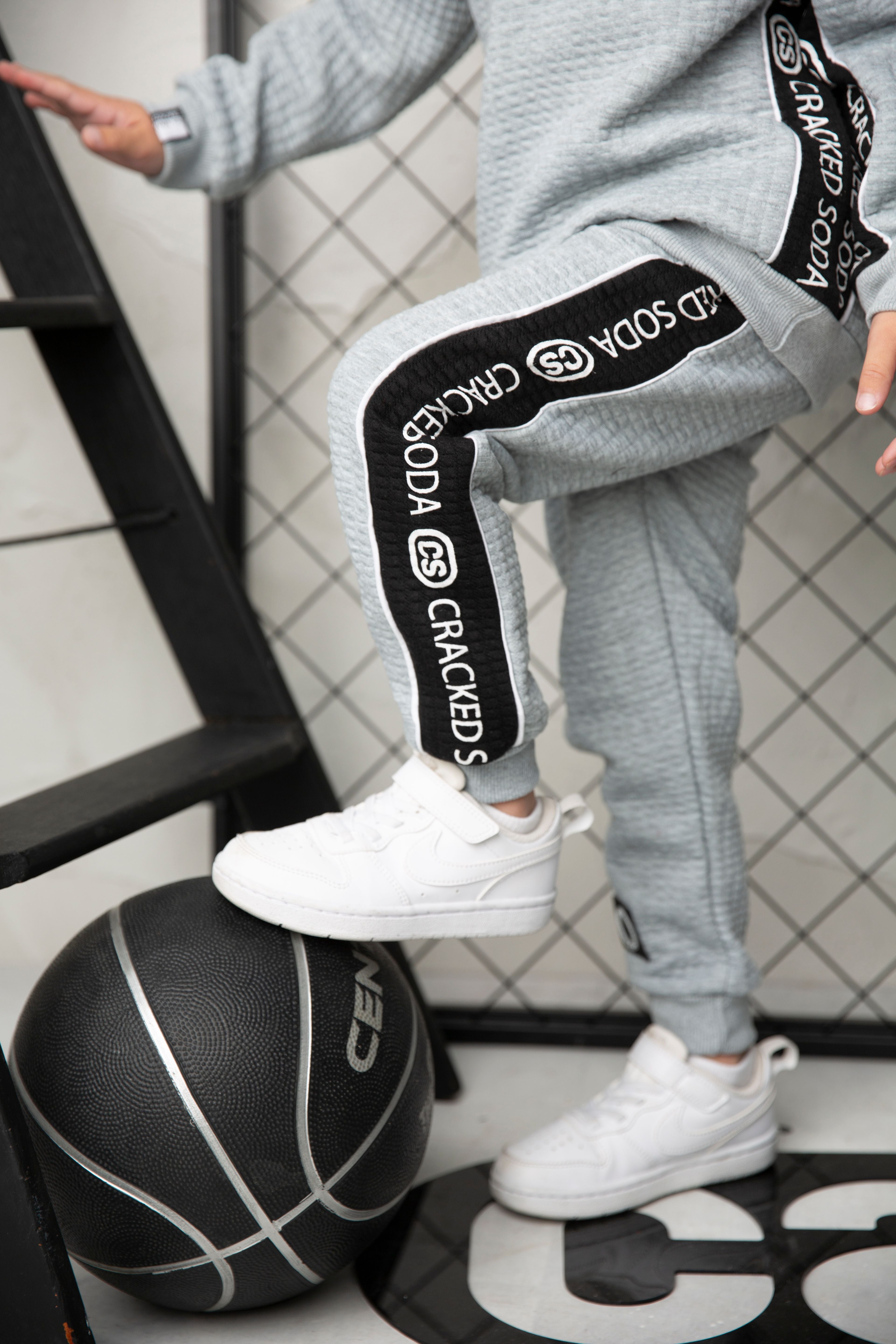 Ashton Textured Trackpants - Grey-Clothing-Cracked Soda