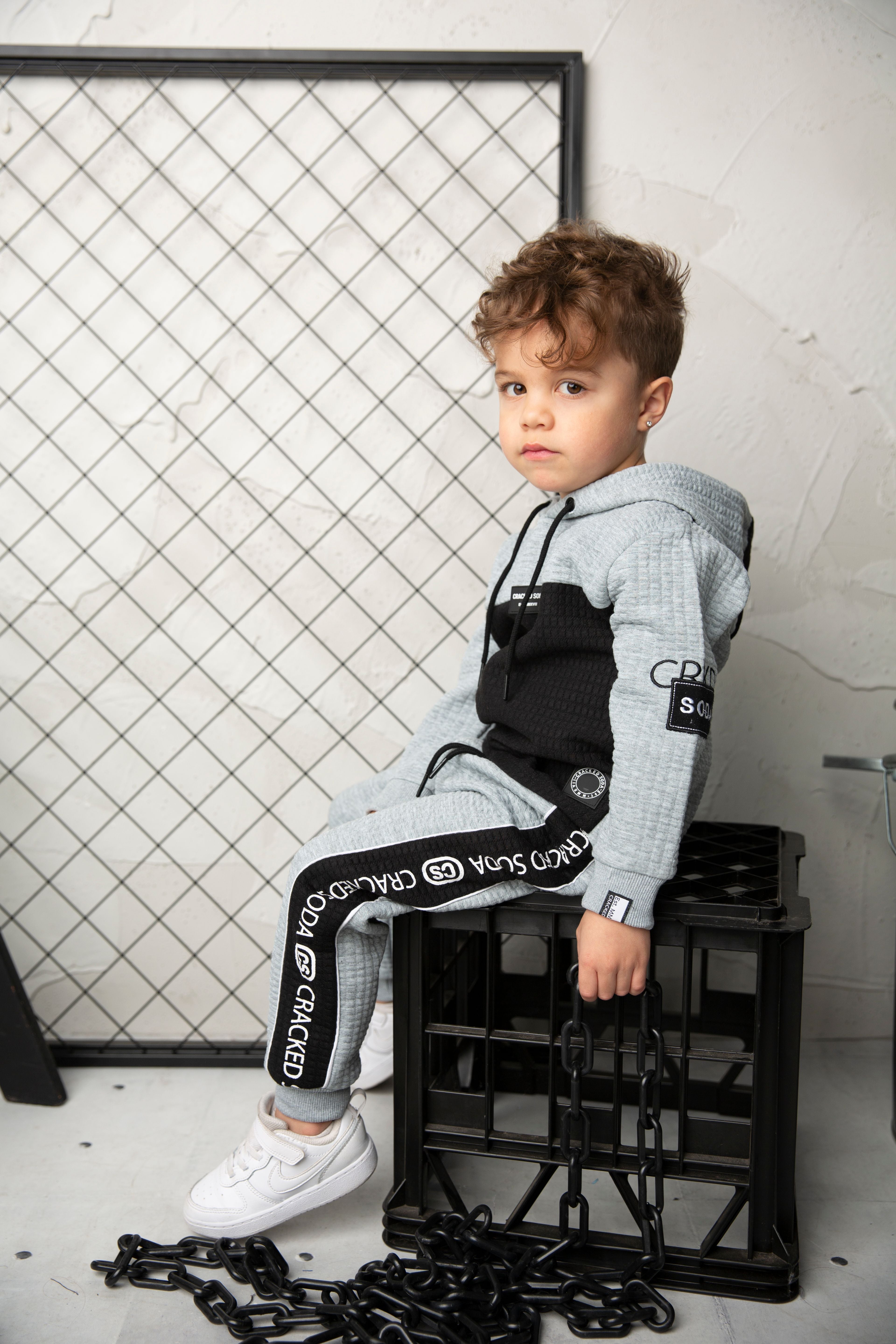 Ashton Textured Trackpants - Grey-Clothing-Cracked Soda