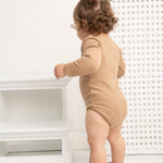 Winter Ribbed Fleece Bodysuit - Biscuit-Clothing-Cracked Soda