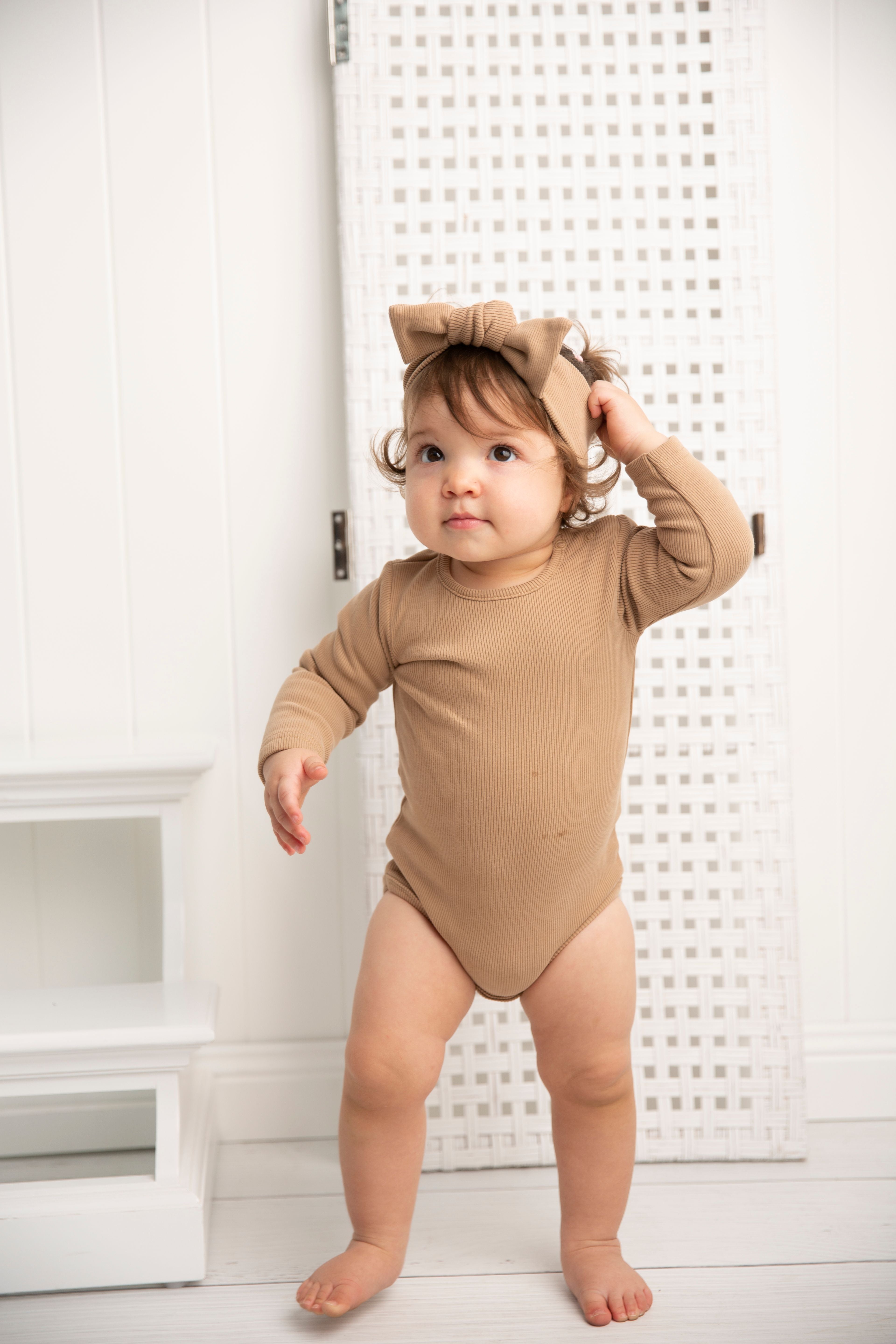 Winter Ribbed Fleece Bodysuit - Biscuit-Clothing-Cracked Soda