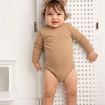 Winter Ribbed Fleece Bodysuit - Biscuit-Clothing-Cracked Soda