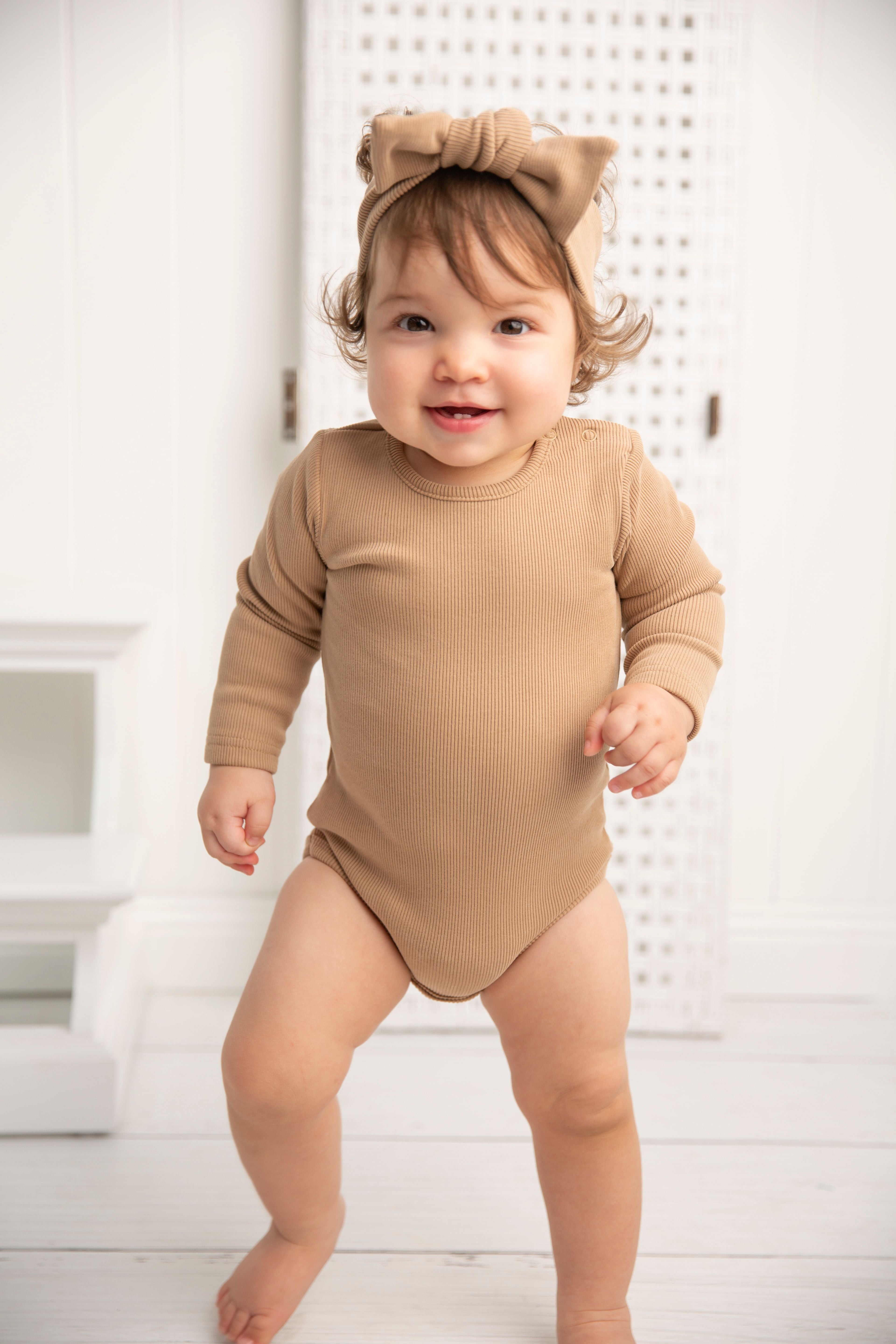 Winter Ribbed Fleece Bodysuit - Biscuit-Clothing-Cracked Soda