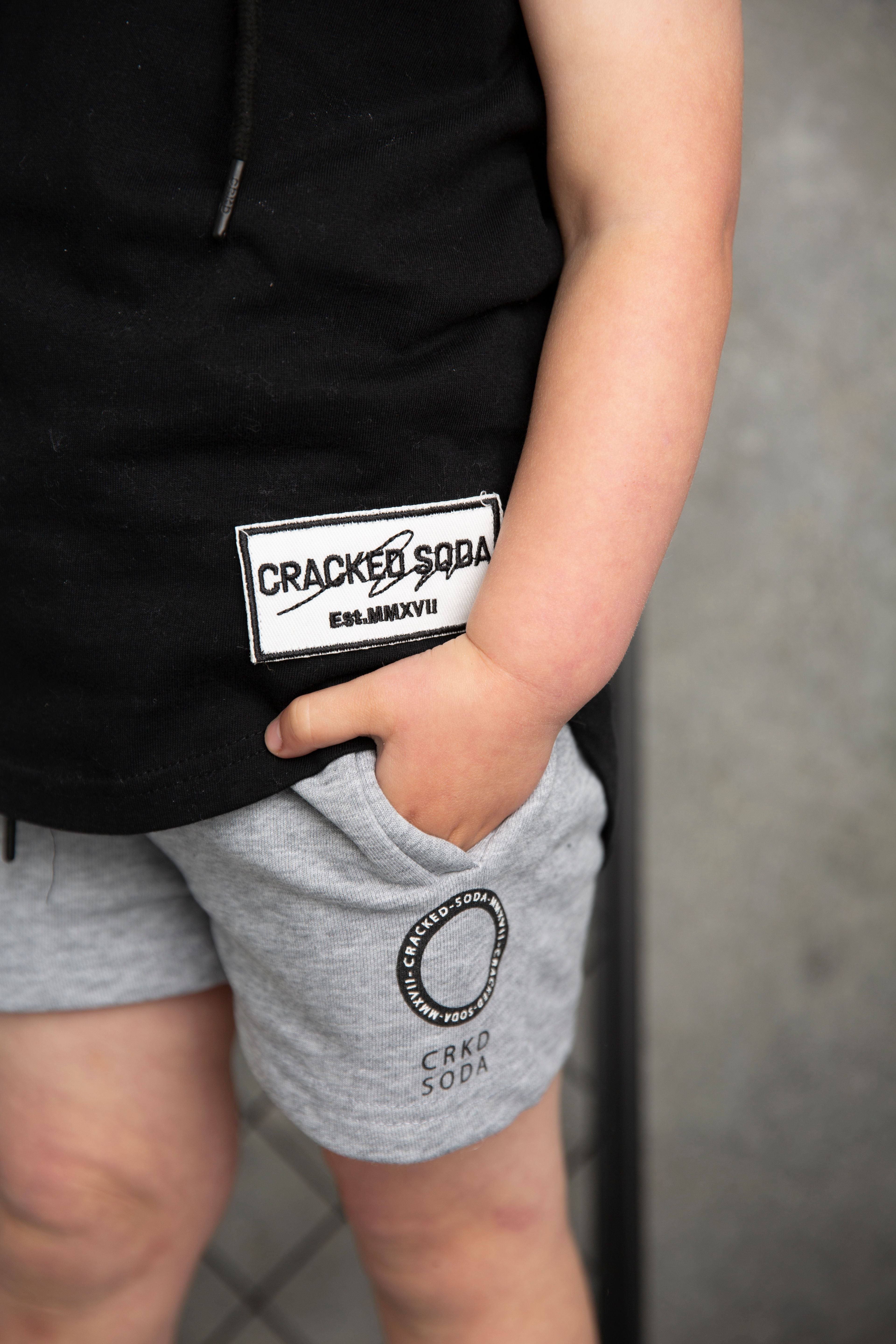 Brock Detailed Shorts - Grey-Clothing-Cracked Soda