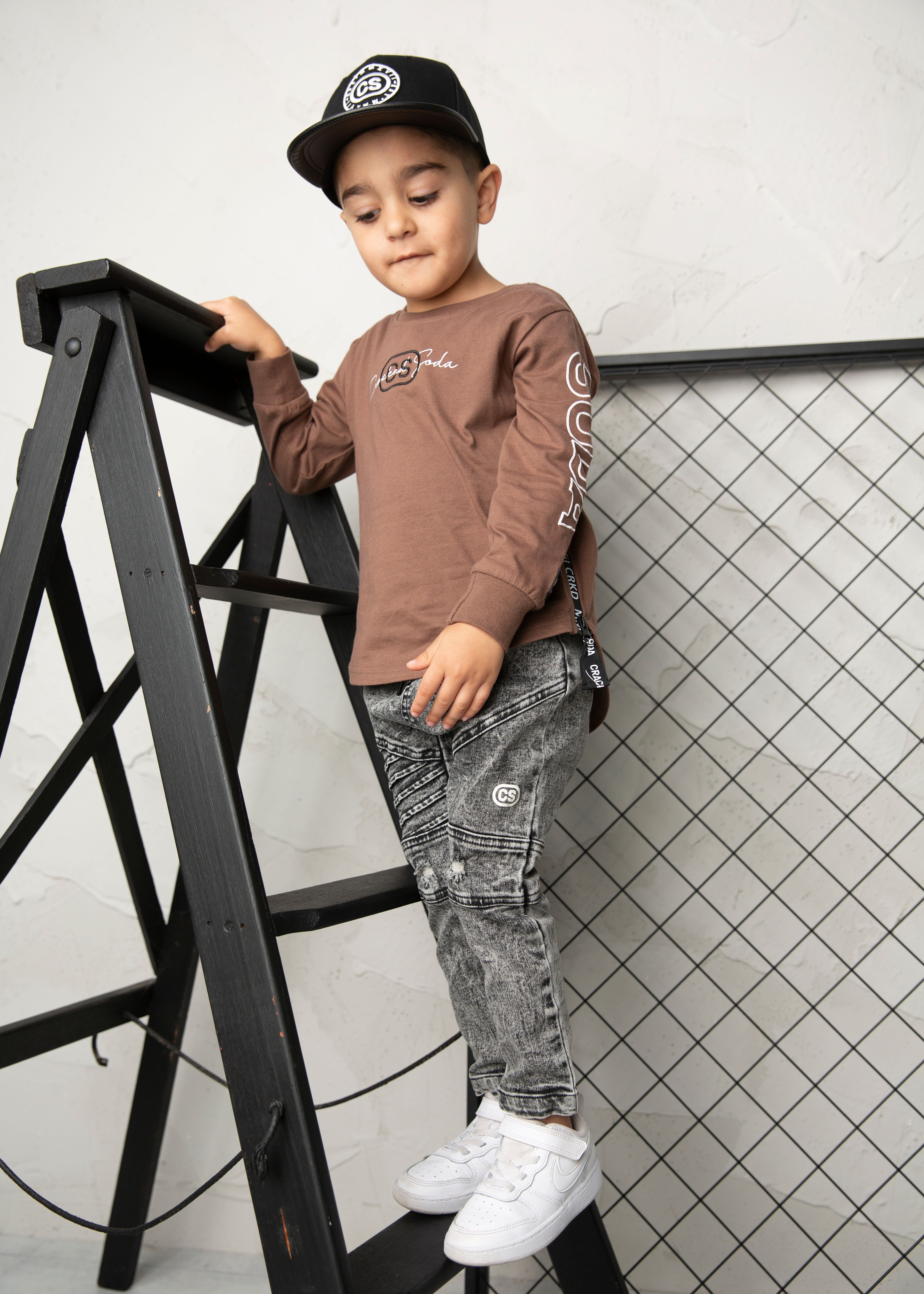 Charlie L/Sleeve Tee - Coco-Clothing-Cracked Soda