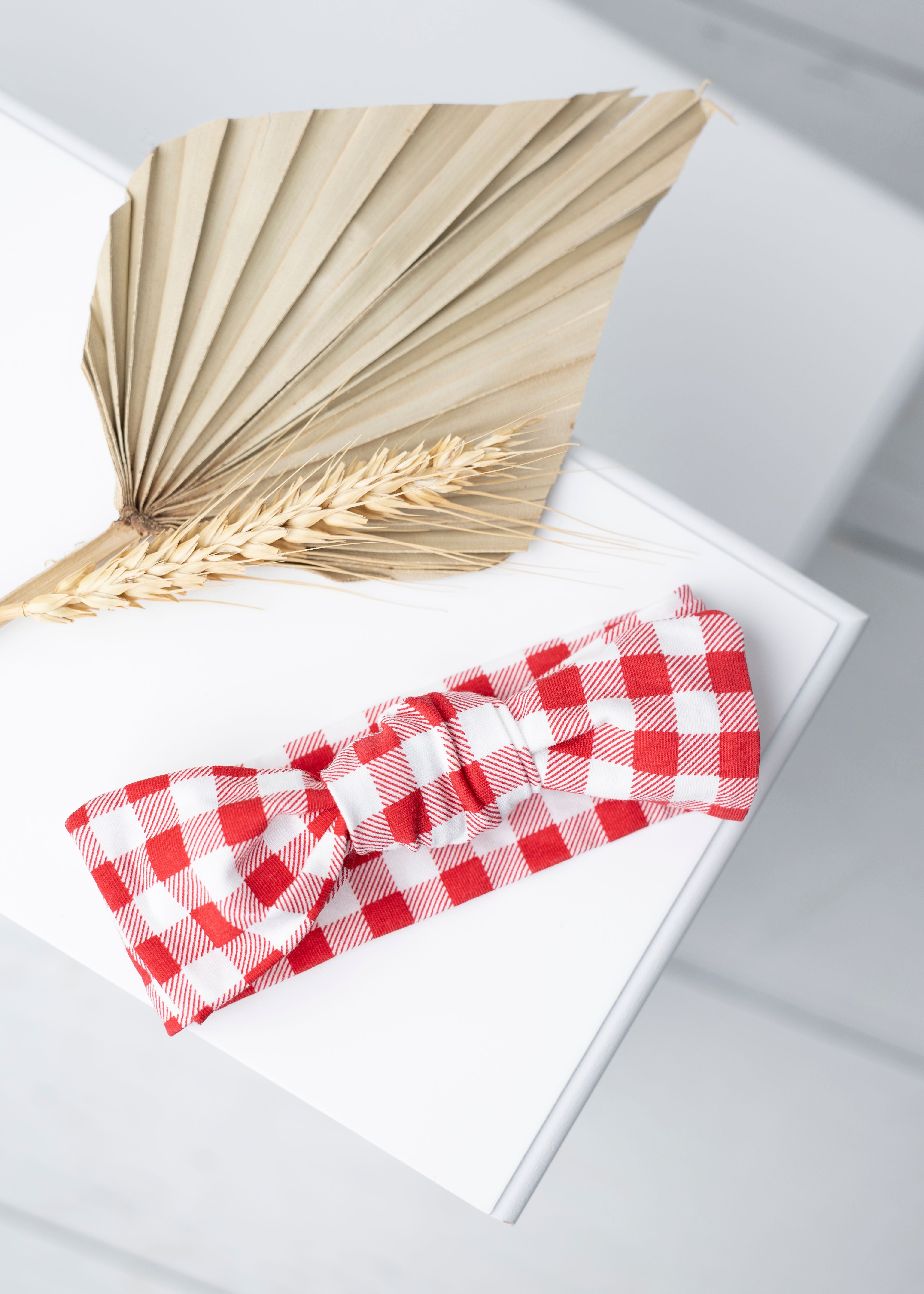 Poppy Check Headband-Clothing-Cracked Soda