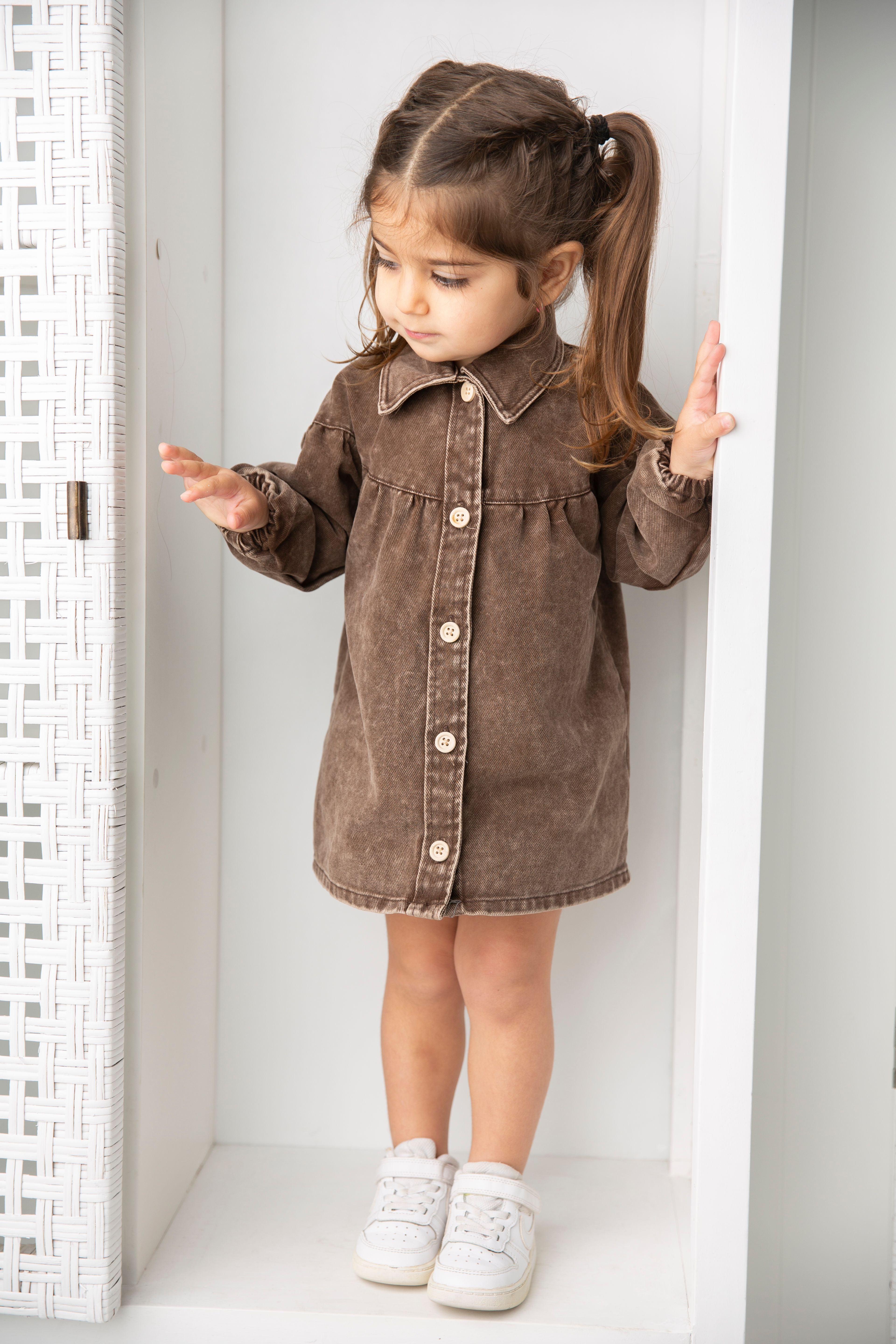 Harper Denim Dress - Denim Brown Cracked Soda Harper Denim Dress - Denim Brown Cracked Soda