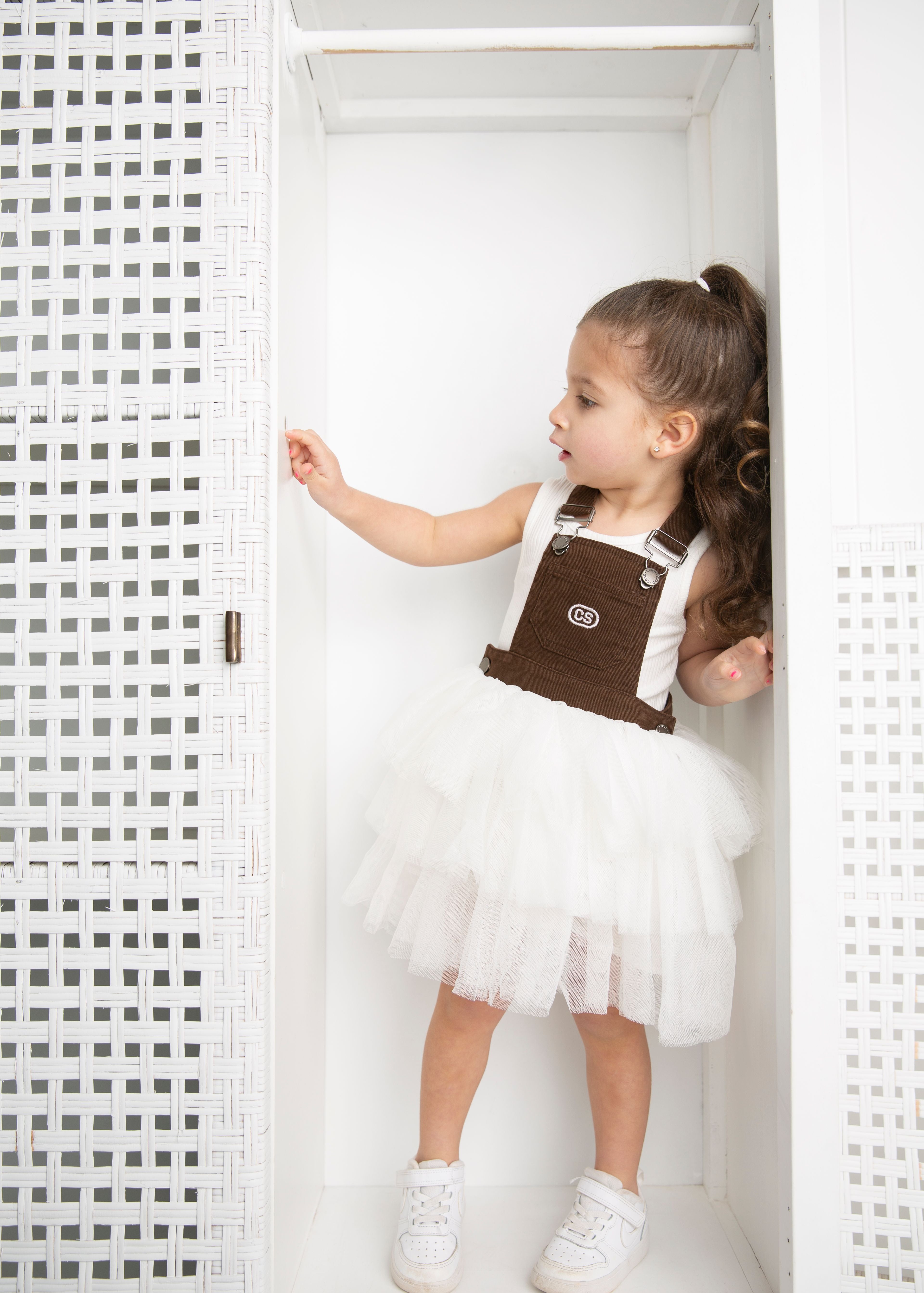 Victoria Pinafore - Mocha/White-Clothing-Cracked Soda