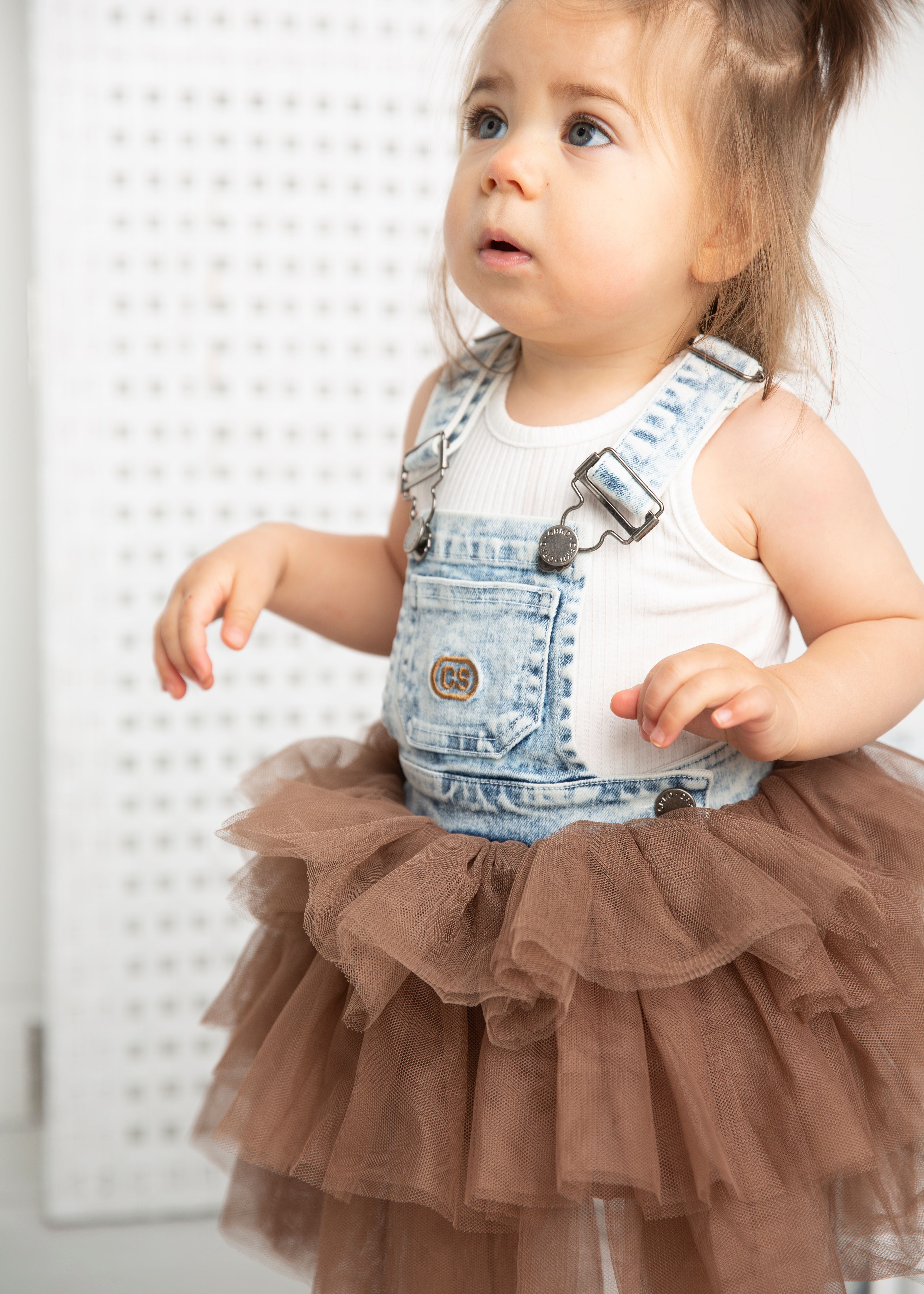 Victoria Pinafore - Blue/Mocha-Clothing-Cracked Soda