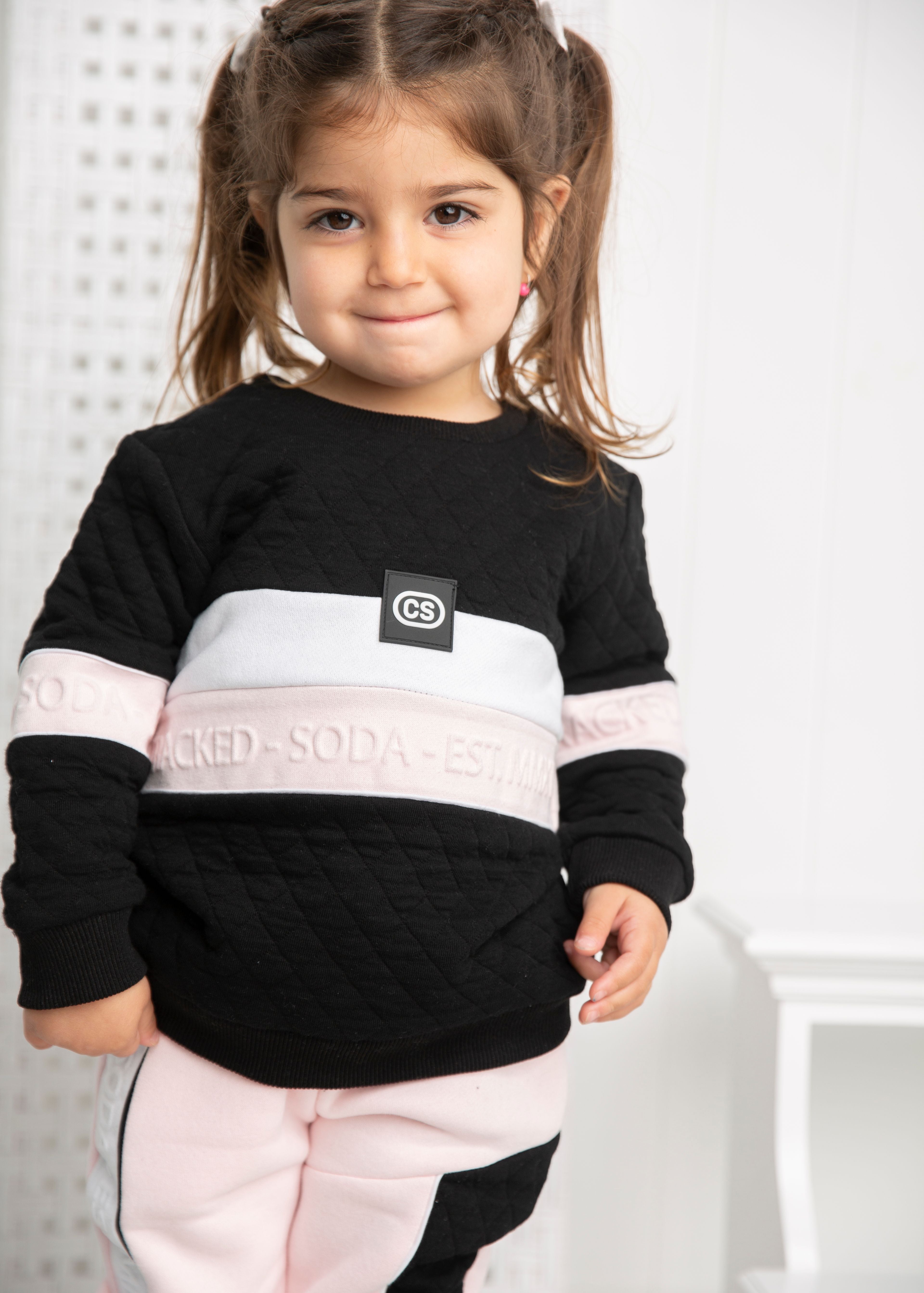 Cleo CS Embossed Crew - Black-Clothing-Cracked Soda