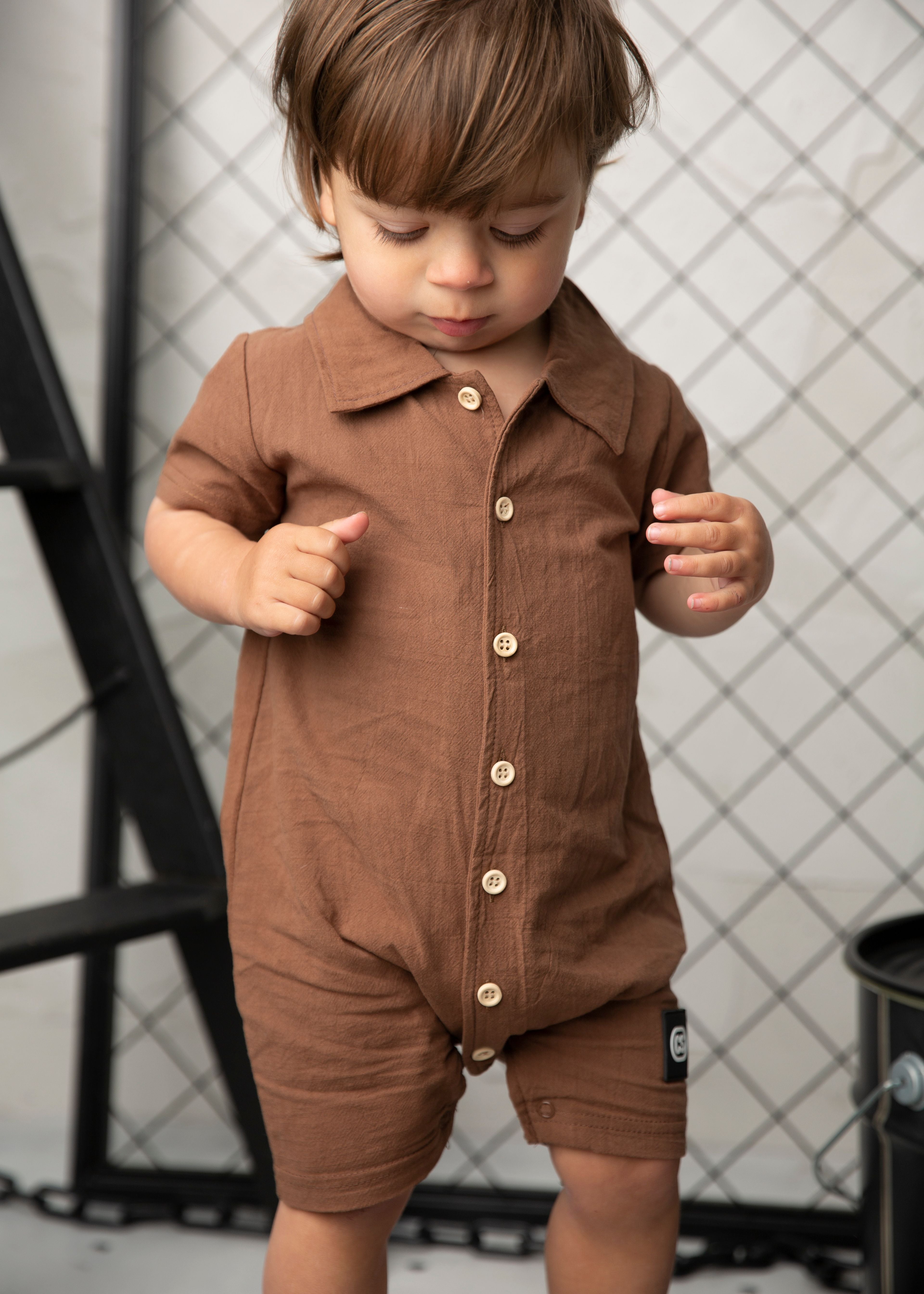 Dash Linen Romper - Mocha-Clothing-Cracked Soda