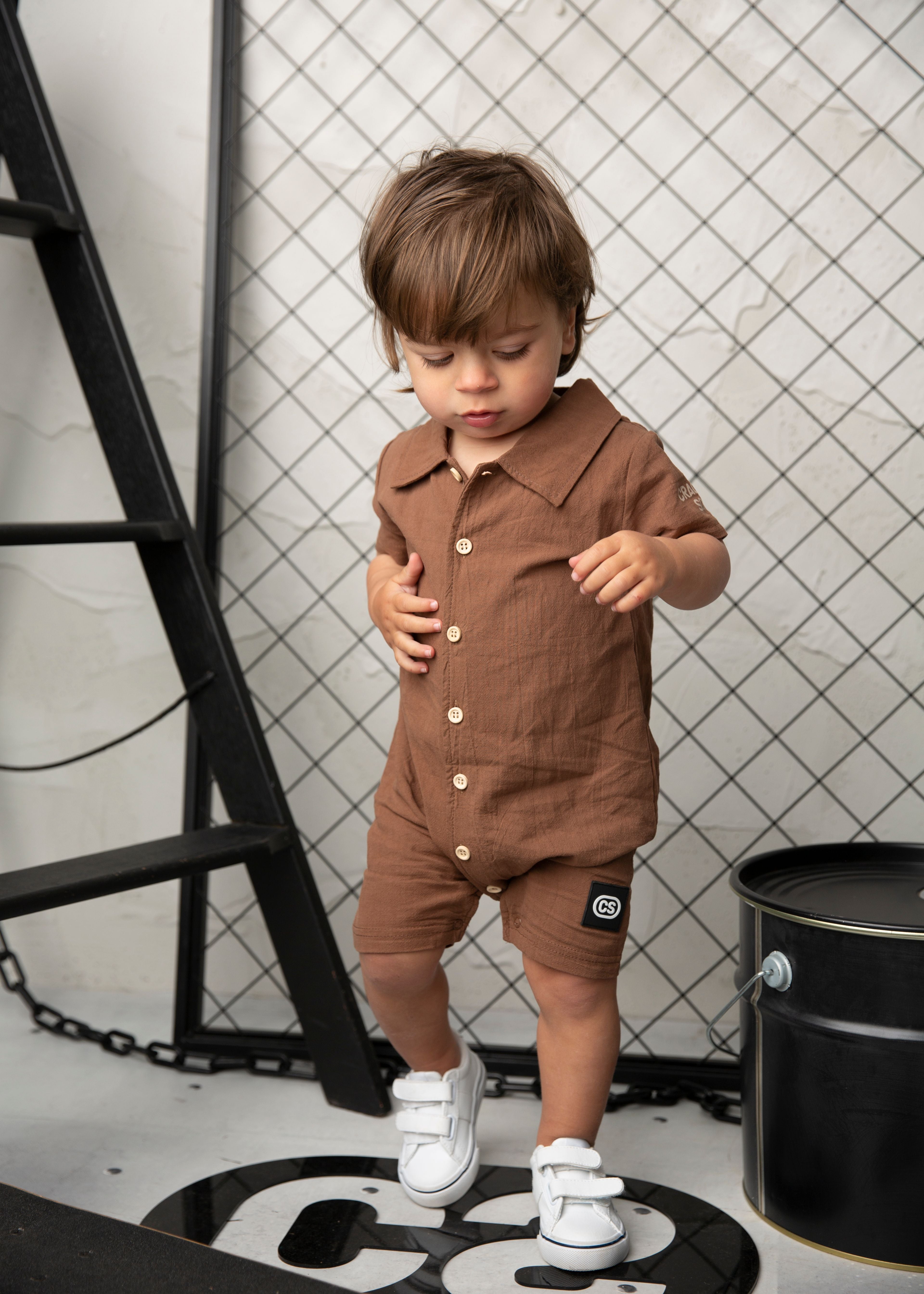 Dash Linen Romper - Mocha-Clothing-Cracked Soda