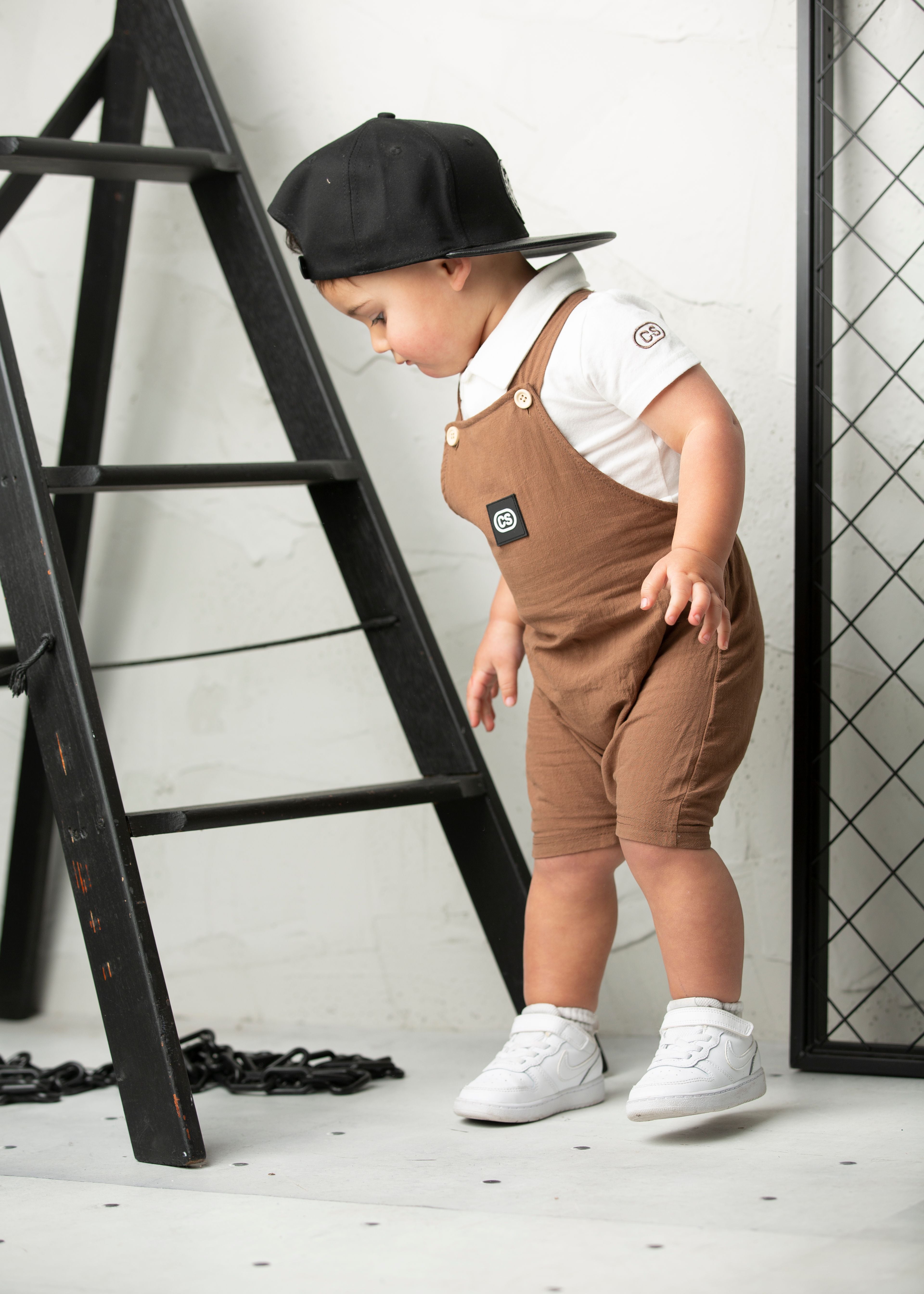 Dash Linen Overall Set - Mocha-Clothing-Cracked Soda