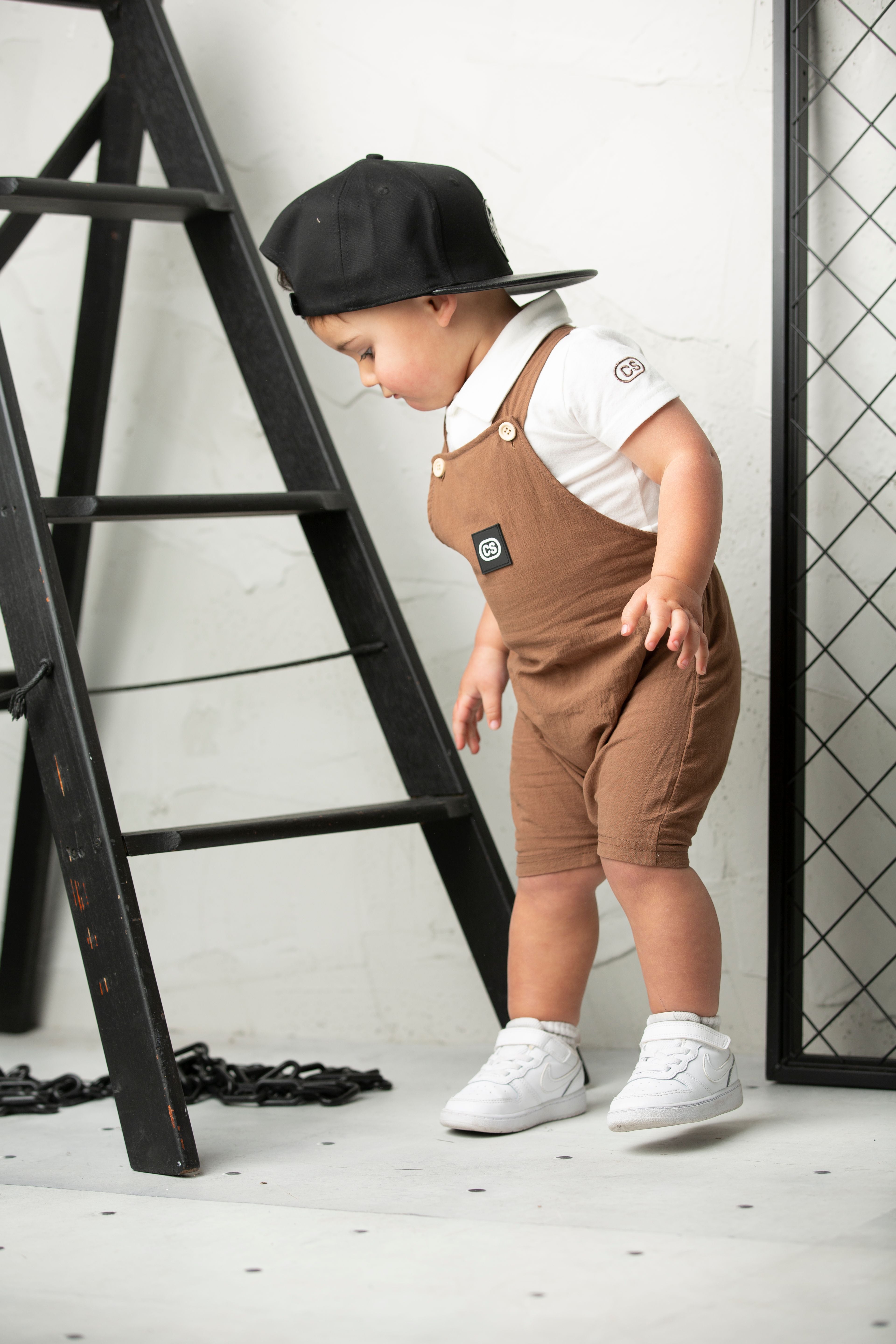 Dash Linen Overall Set - Mocha-Clothing-Cracked Soda