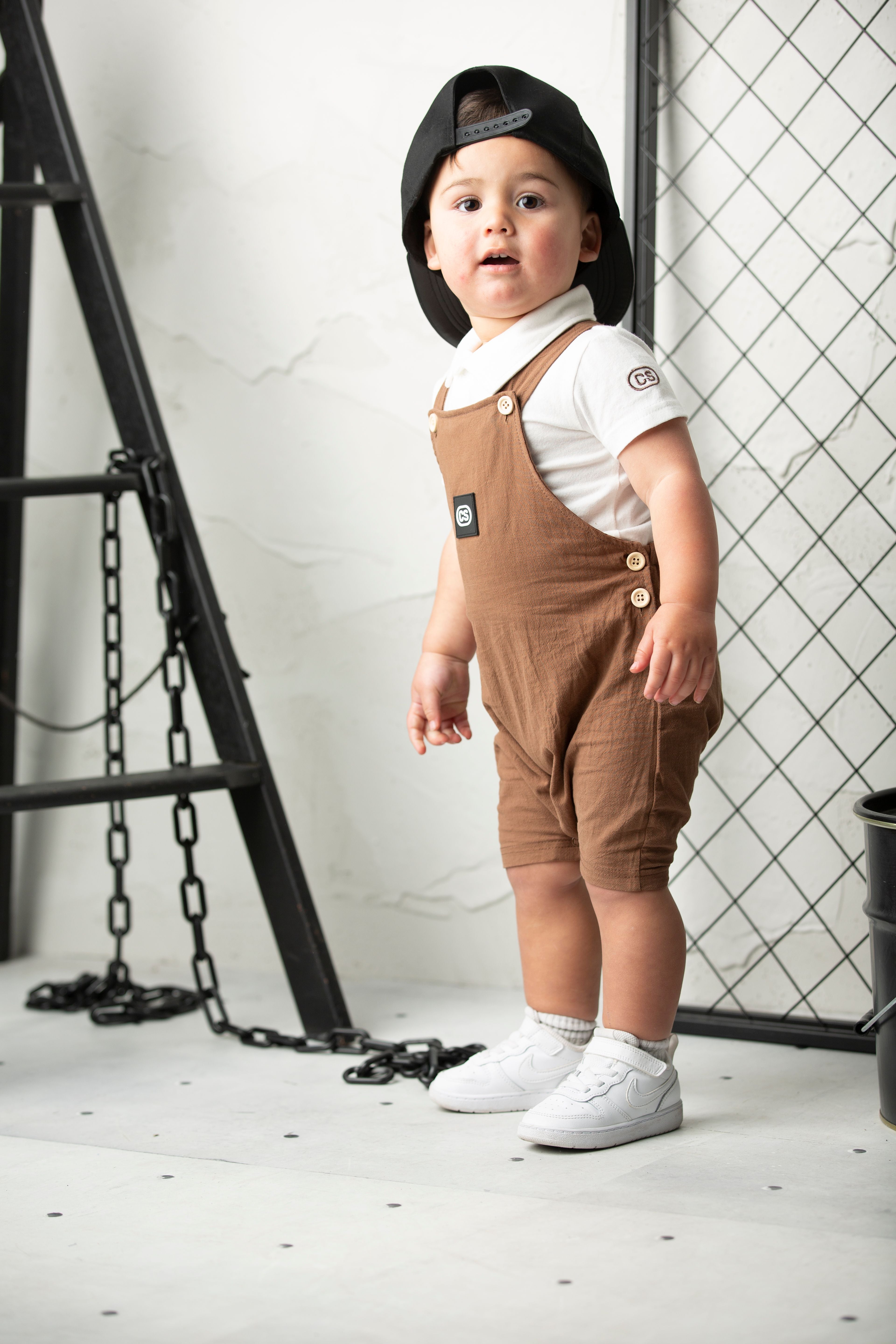 Dash Linen Overall Set - Mocha-Clothing-Cracked Soda