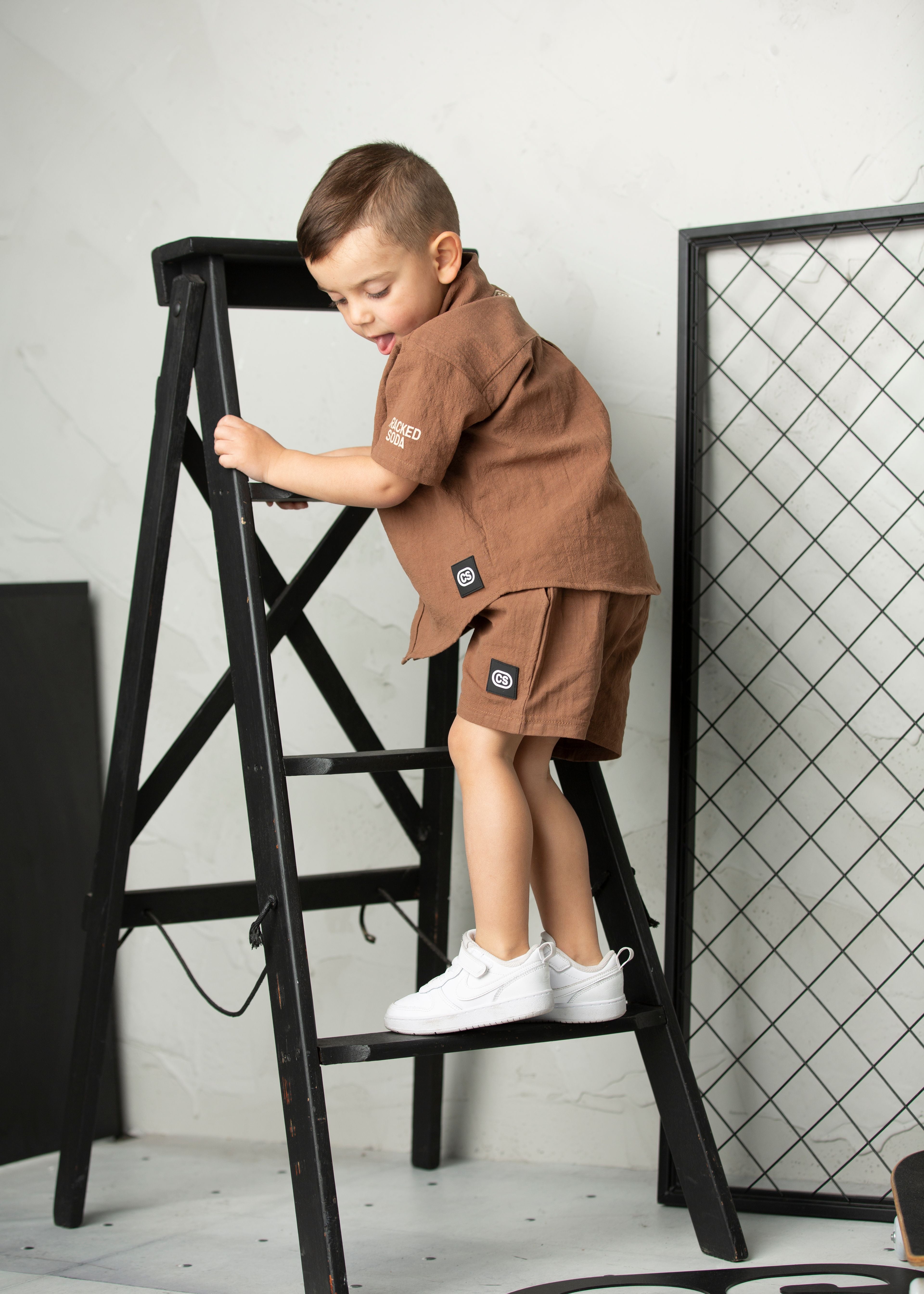Dash Linen Shirt - Mocha-Clothing-Cracked Soda